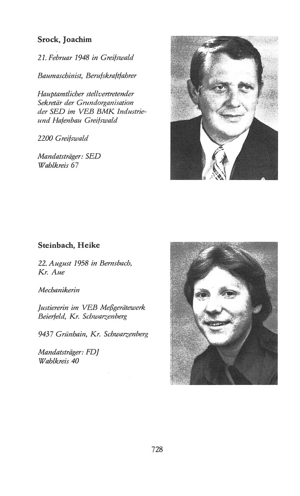 Volkskammer (VK) der Deutschen Demokratischen Republik (DDR), 8. Wahlperiode 1981-1986, Seite 728 (VK. DDR 8. WP. 1981-1986, S. 728)