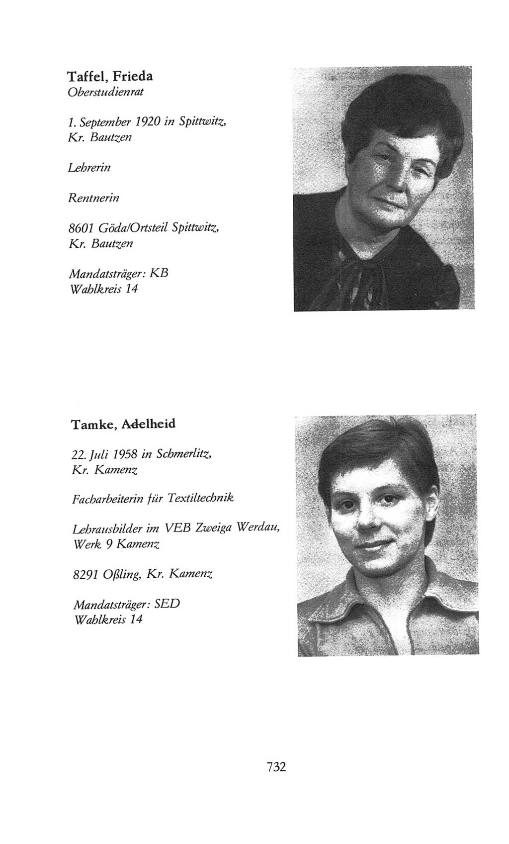 Volkskammer (VK) der Deutschen Demokratischen Republik (DDR), 8. Wahlperiode 1981-1986, Seite 732 (VK. DDR 8. WP. 1981-1986, S. 732)