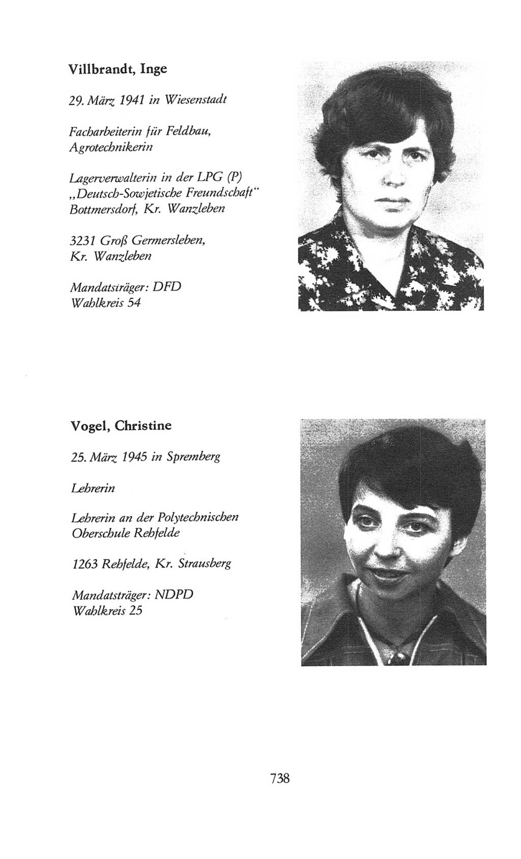 Volkskammer (VK) der Deutschen Demokratischen Republik (DDR), 8. Wahlperiode 1981-1986, Seite 738 (VK. DDR 8. WP. 1981-1986, S. 738)