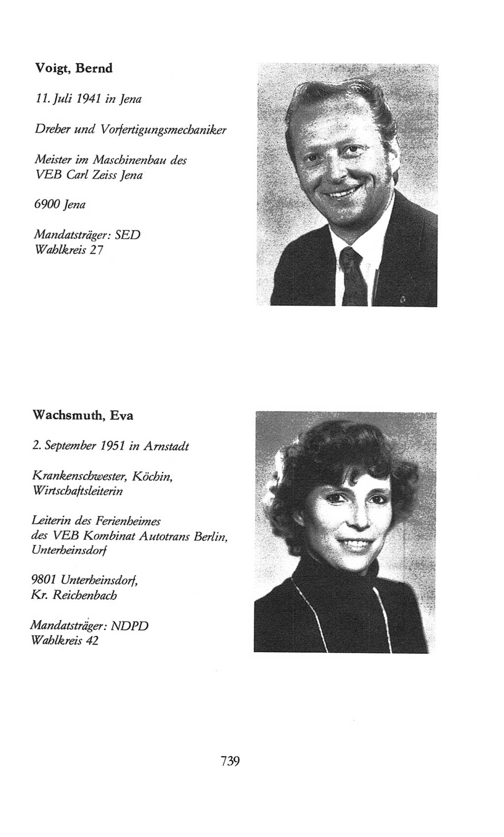 Volkskammer (VK) der Deutschen Demokratischen Republik (DDR), 8. Wahlperiode 1981-1986, Seite 739 (VK. DDR 8. WP. 1981-1986, S. 739)