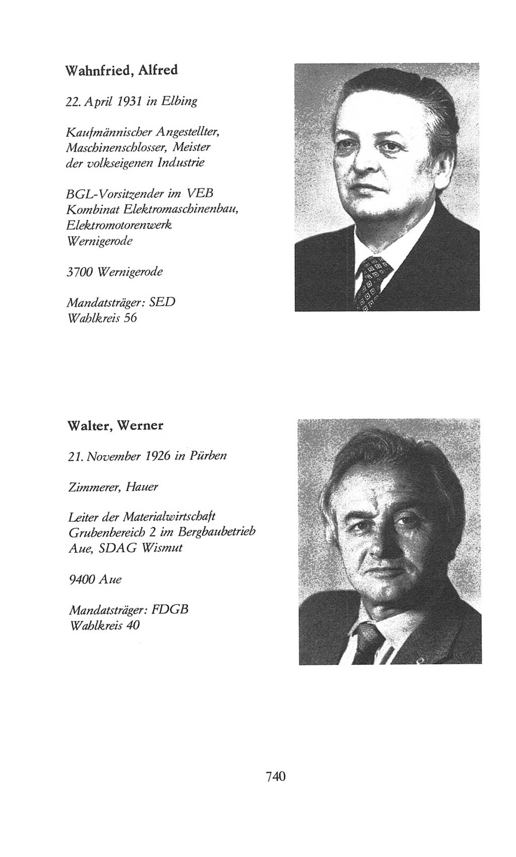 Volkskammer (VK) der Deutschen Demokratischen Republik (DDR), 8. Wahlperiode 1981-1986, Seite 740 (VK. DDR 8. WP. 1981-1986, S. 740)