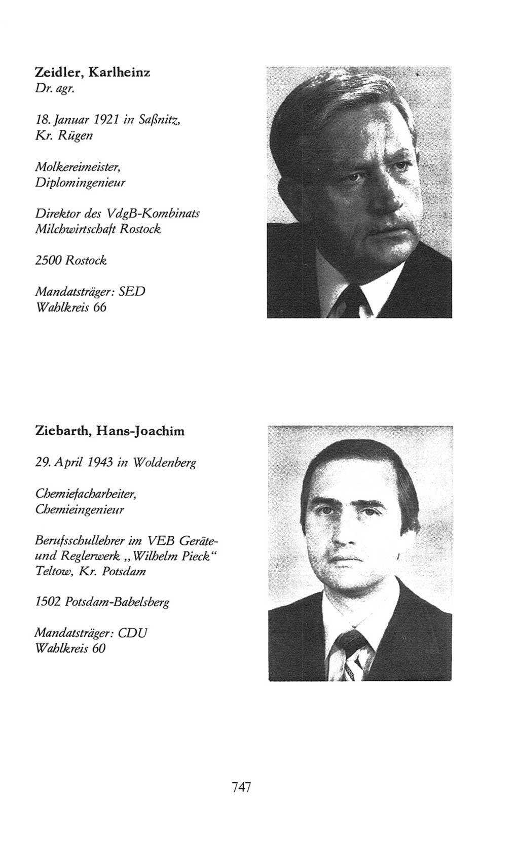 Volkskammer (VK) der Deutschen Demokratischen Republik (DDR), 8. Wahlperiode 1981-1986, Seite 747 (VK. DDR 8. WP. 1981-1986, S. 747)