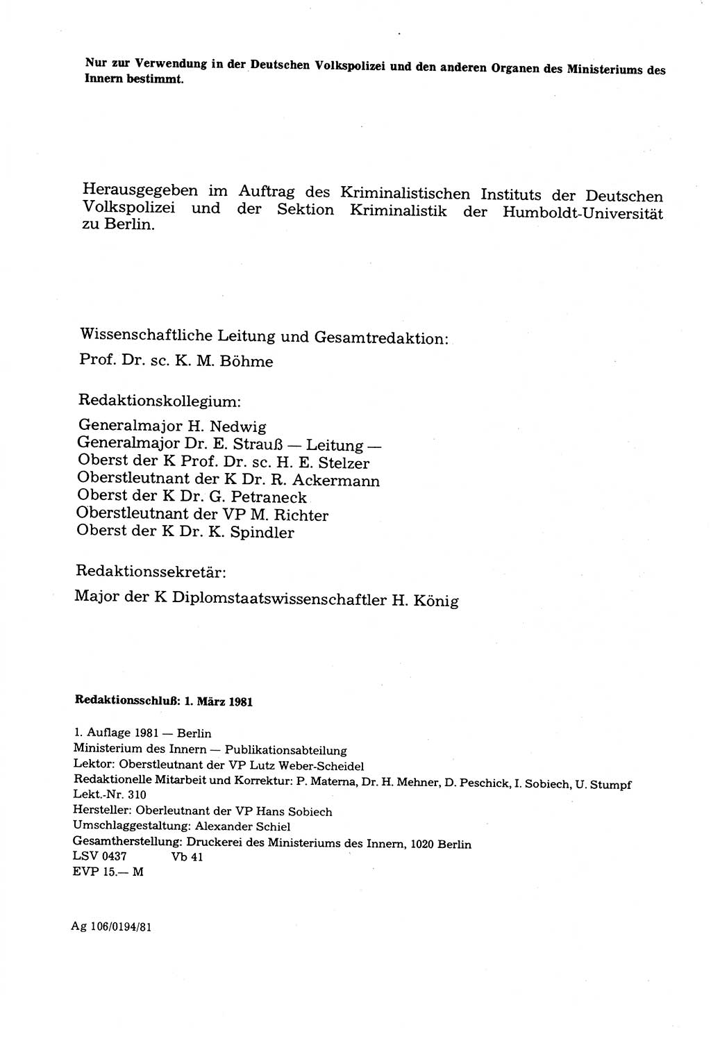 Wörterbuch der sozialistischen Kriminalistik [Deutsche Demokratische Republik (DDR)] 1981, Seite 4 (Wb. soz. Krim. DDR 1981, S. 4)