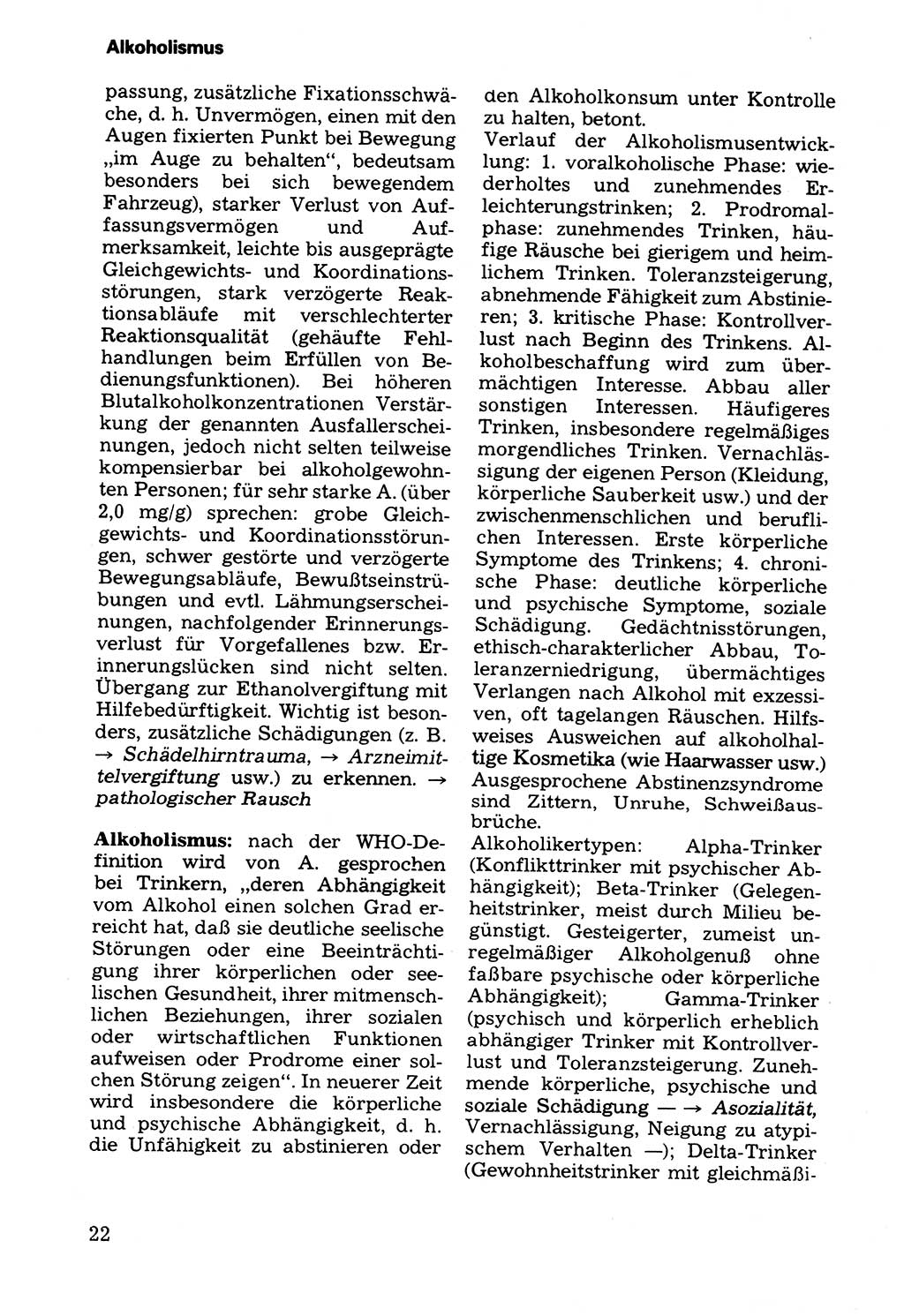 Wörterbuch der sozialistischen Kriminalistik [Deutsche Demokratische Republik (DDR)] 1981, Seite 22 (Wb. soz. Krim. DDR 1981, S. 22)