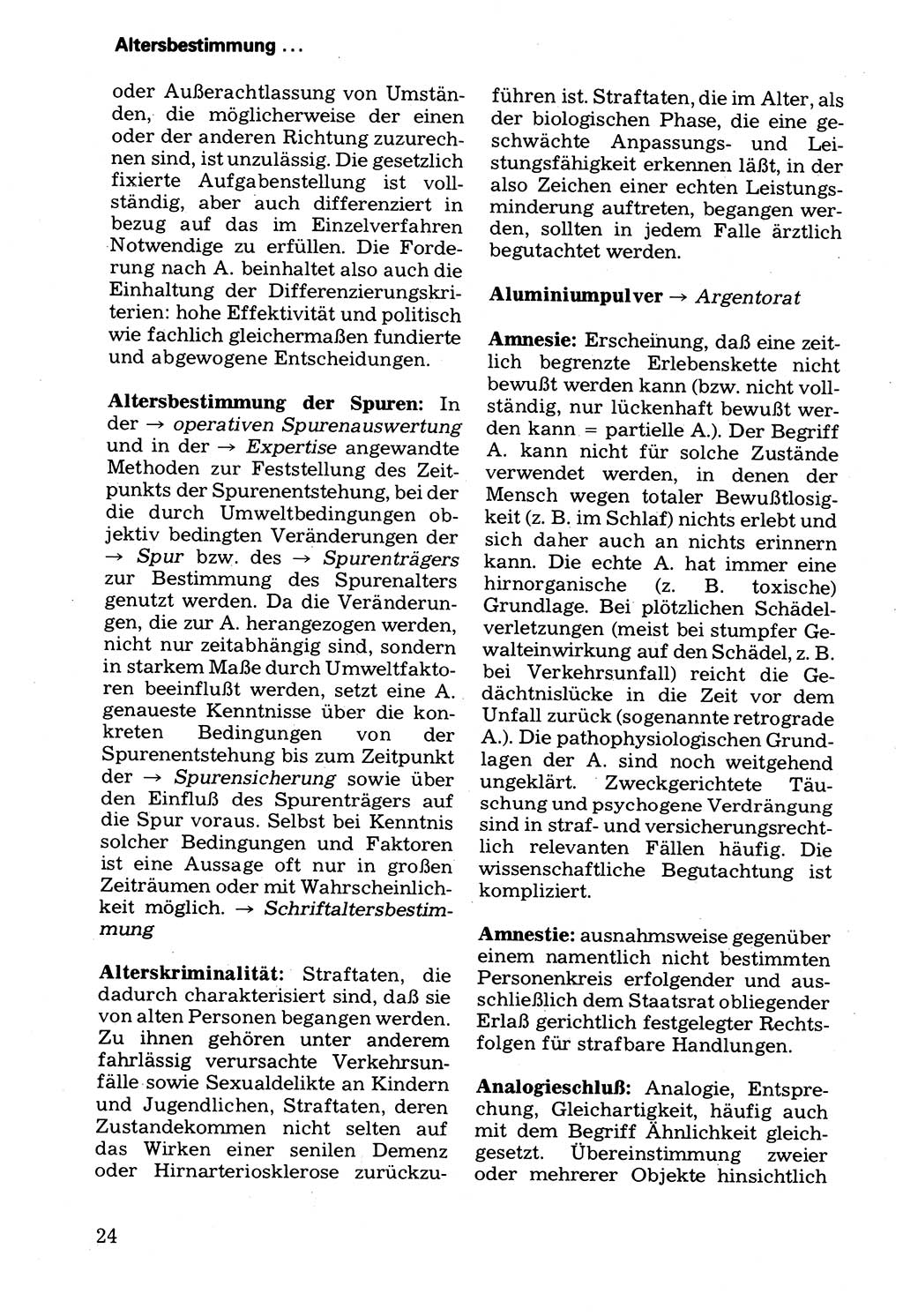 WÃ¶rterbuch der sozialistischen Kriminalistik [Deutsche Demokratische Republik (DDR)] 1981, Seite 24 (Wb. soz. Krim. DDR 1981, S. 24)