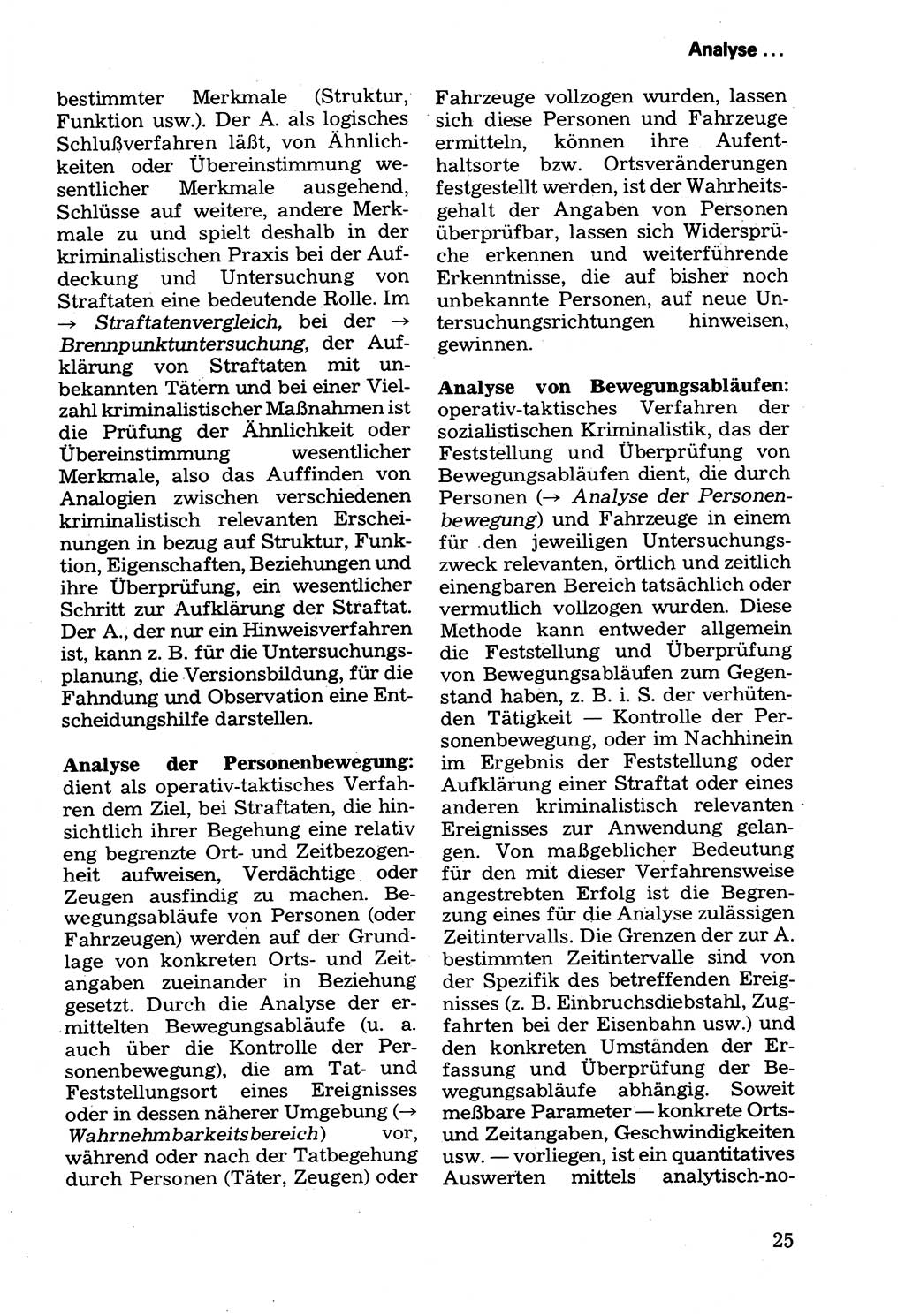 Wörterbuch der sozialistischen Kriminalistik [Deutsche Demokratische Republik (DDR)] 1981, Seite 25 (Wb. soz. Krim. DDR 1981, S. 25)