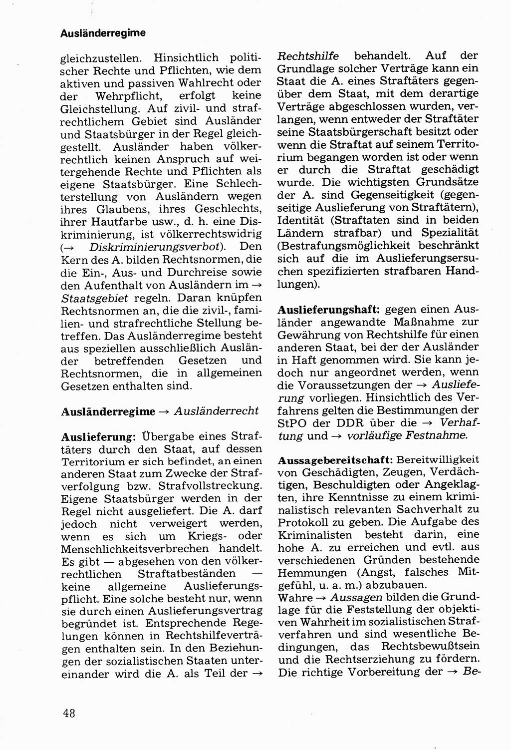 WÃ¶rterbuch der sozialistischen Kriminalistik [Deutsche Demokratische Republik (DDR)] 1981, Seite 48 (Wb. soz. Krim. DDR 1981, S. 48)