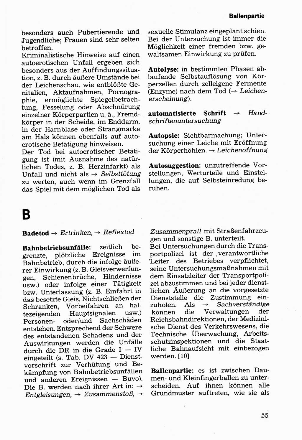 Wörterbuch der sozialistischen Kriminalistik [Deutsche Demokratische Republik (DDR)] 1981, Seite 55 (Wb. soz. Krim. DDR 1981, S. 55)