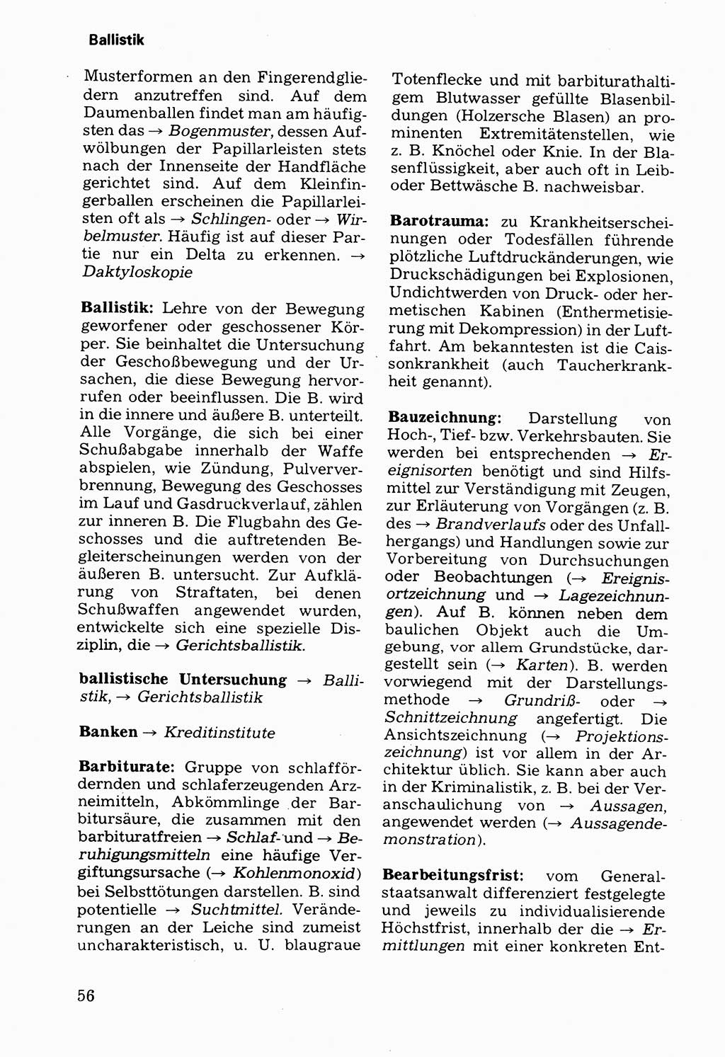 Wörterbuch der sozialistischen Kriminalistik [Deutsche Demokratische Republik (DDR)] 1981, Seite 56 (Wb. soz. Krim. DDR 1981, S. 56)