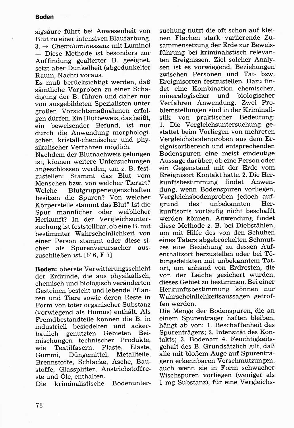 Wörterbuch der sozialistischen Kriminalistik [Deutsche Demokratische Republik (DDR)] 1981, Seite 78 (Wb. soz. Krim. DDR 1981, S. 78)