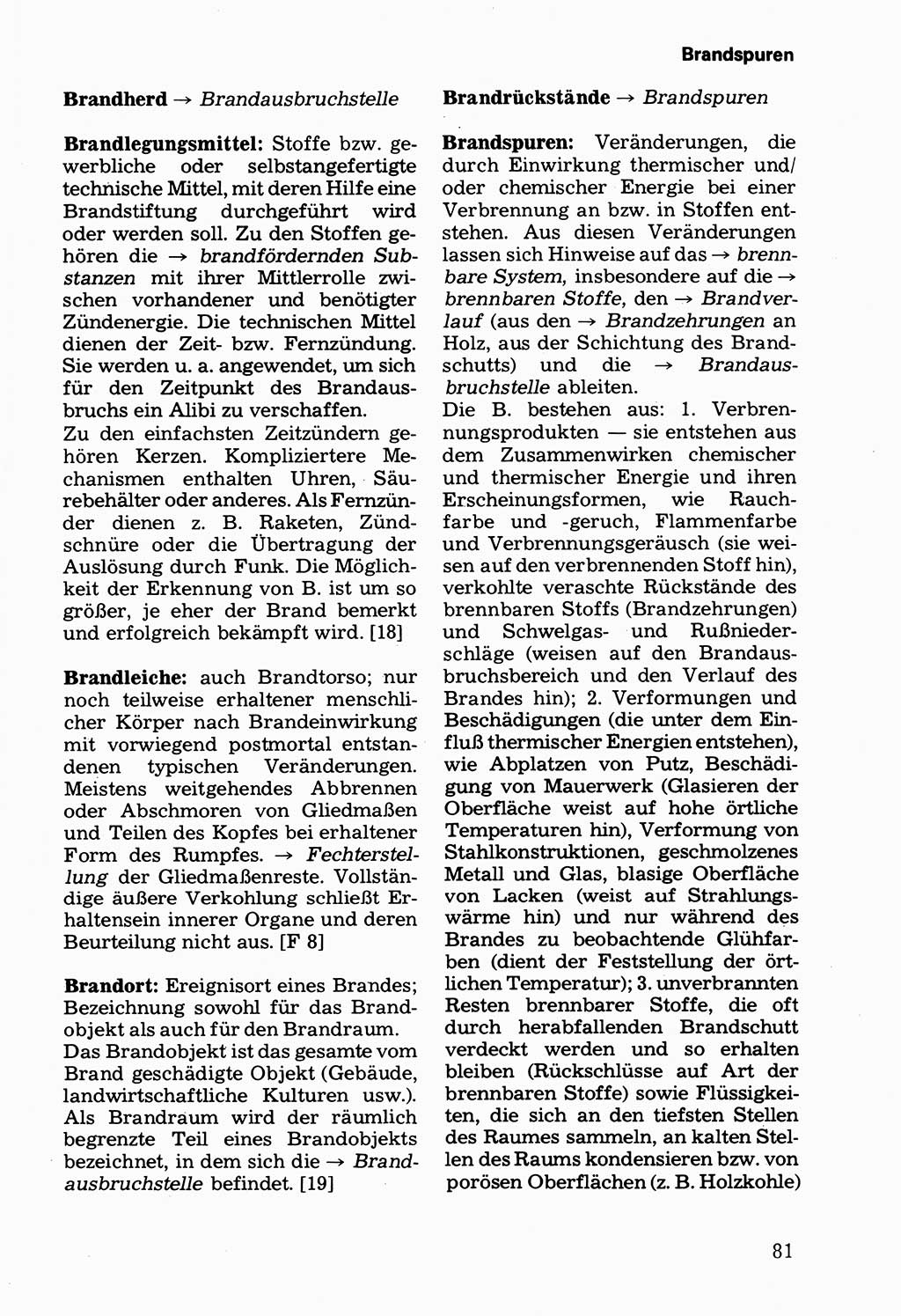 Wörterbuch der sozialistischen Kriminalistik [Deutsche Demokratische Republik (DDR)] 1981, Seite 81 (Wb. soz. Krim. DDR 1981, S. 81)