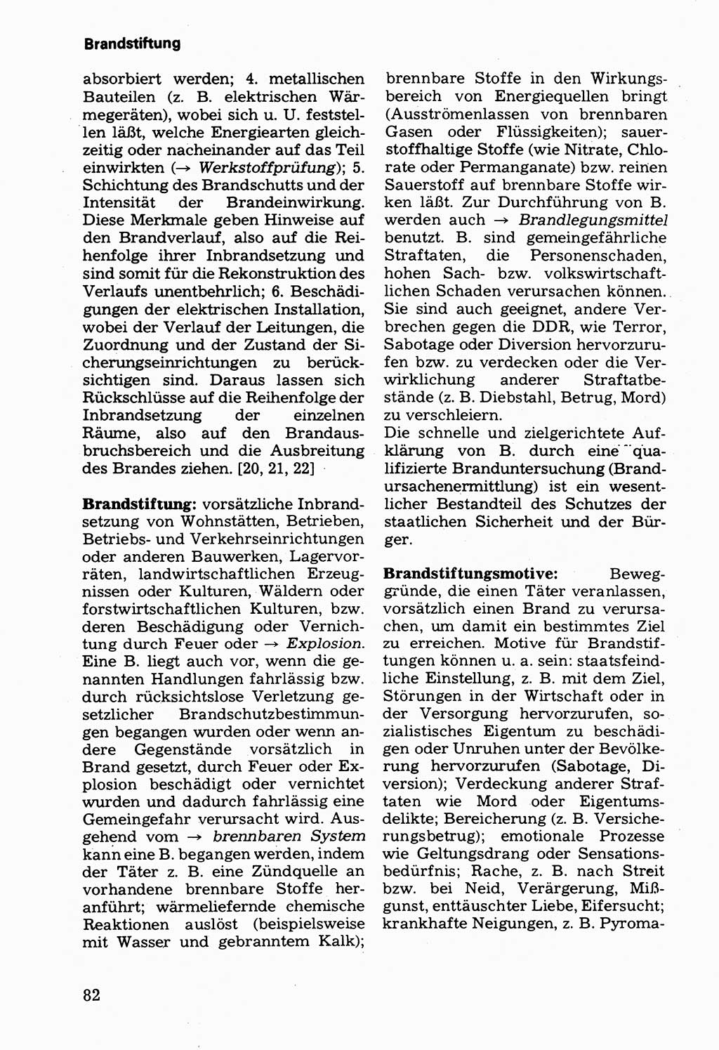 Wörterbuch der sozialistischen Kriminalistik [Deutsche Demokratische Republik (DDR)] 1981, Seite 82 (Wb. soz. Krim. DDR 1981, S. 82)