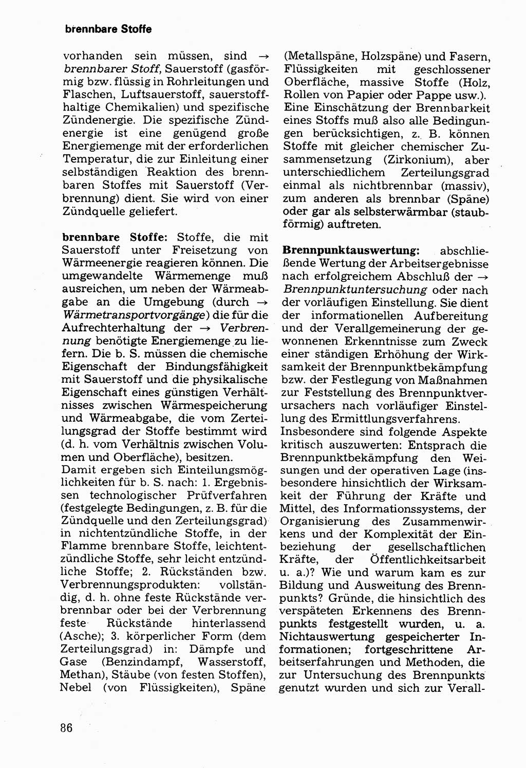 Wörterbuch der sozialistischen Kriminalistik [Deutsche Demokratische Republik (DDR)] 1981, Seite 86 (Wb. soz. Krim. DDR 1981, S. 86)