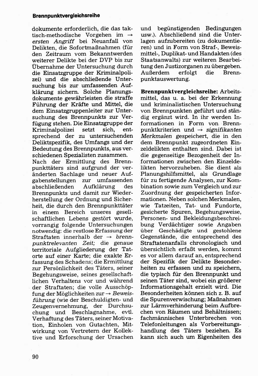 Wörterbuch der sozialistischen Kriminalistik [Deutsche Demokratische Republik (DDR)] 1981, Seite 90 (Wb. soz. Krim. DDR 1981, S. 90)