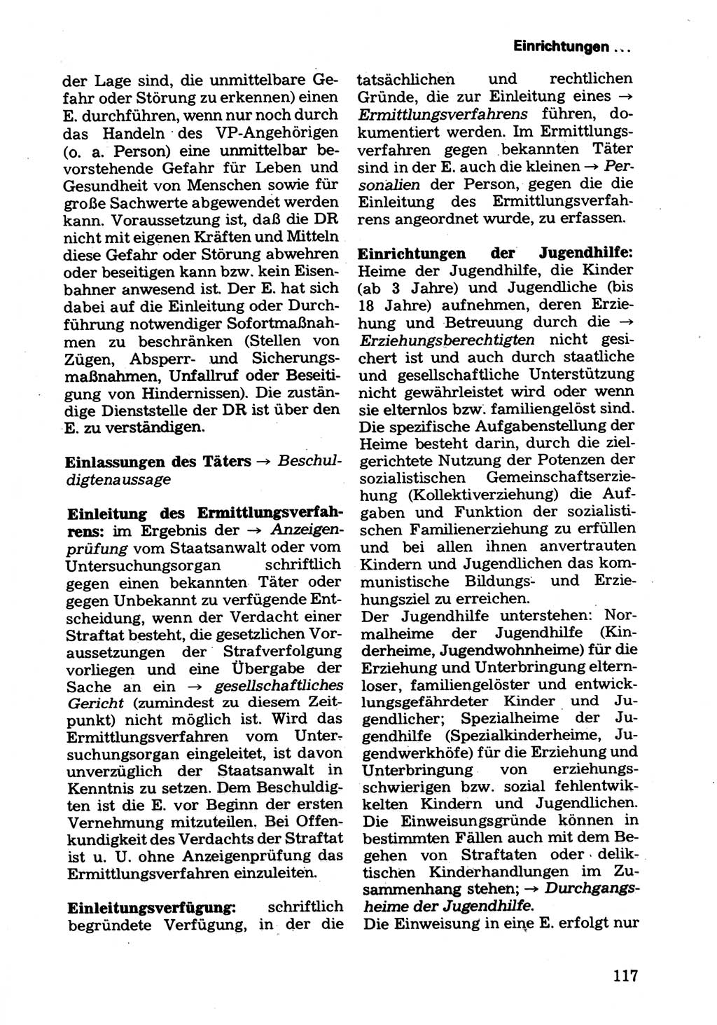 Wörterbuch der sozialistischen Kriminalistik [Deutsche Demokratische Republik (DDR)] 1981, Seite 117 (Wb. soz. Krim. DDR 1981, S. 117)