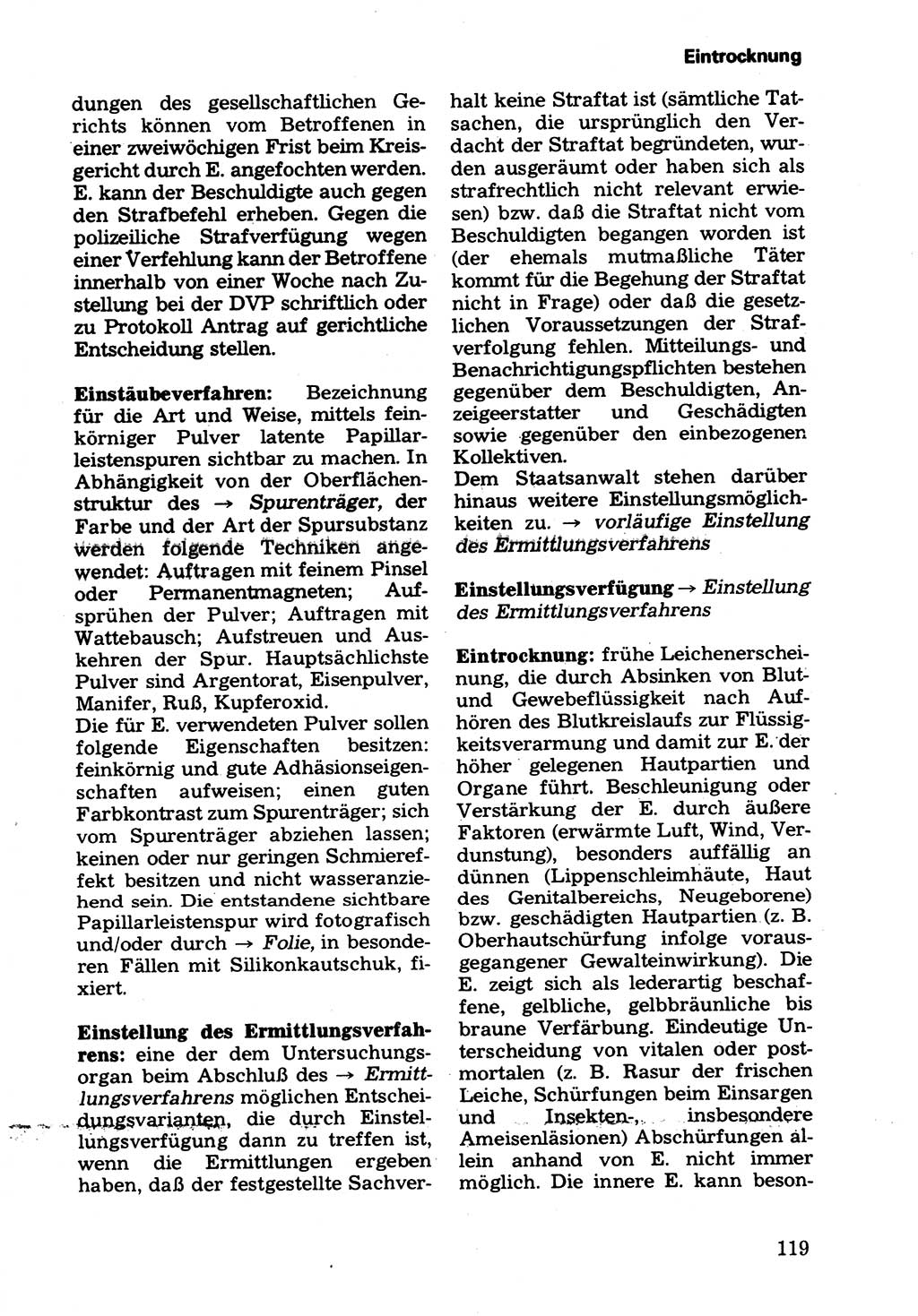 Wörterbuch der sozialistischen Kriminalistik [Deutsche Demokratische Republik (DDR)] 1981, Seite 119 (Wb. soz. Krim. DDR 1981, S. 119)