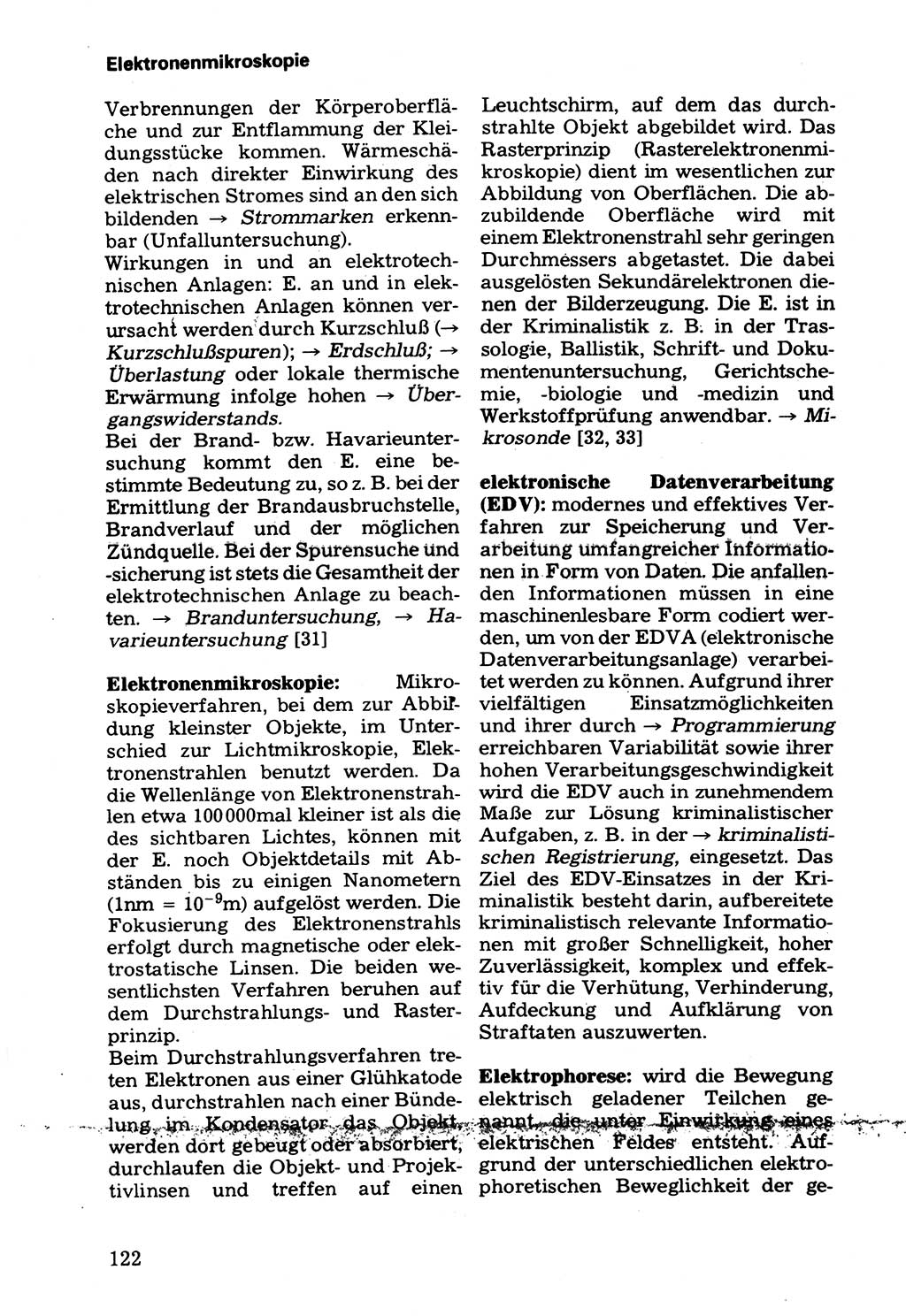 Wörterbuch der sozialistischen Kriminalistik [Deutsche Demokratische Republik (DDR)] 1981, Seite 122 (Wb. soz. Krim. DDR 1981, S. 122)