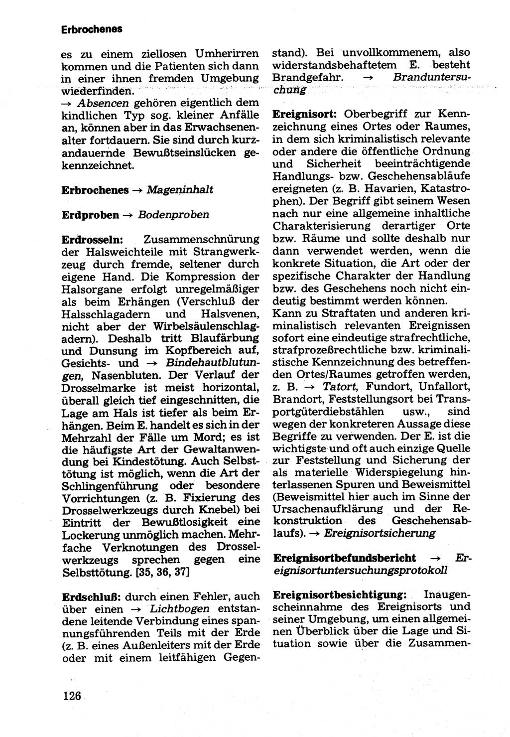 Wörterbuch der sozialistischen Kriminalistik [Deutsche Demokratische Republik (DDR)] 1981, Seite 126 (Wb. soz. Krim. DDR 1981, S. 126)