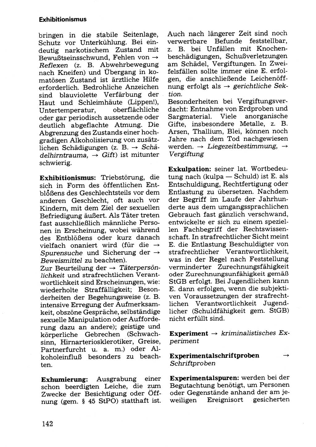 Wörterbuch der sozialistischen Kriminalistik [Deutsche Demokratische Republik (DDR)] 1981, Seite 142 (Wb. soz. Krim. DDR 1981, S. 142)