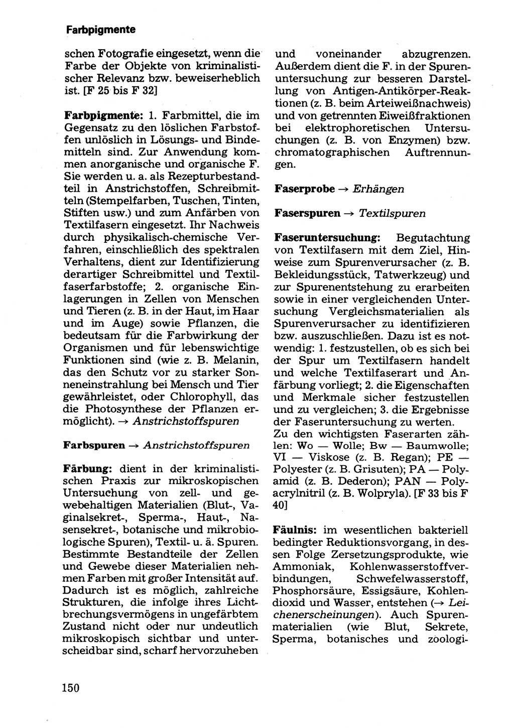 Wörterbuch der sozialistischen Kriminalistik [Deutsche Demokratische Republik (DDR)] 1981, Seite 150 (Wb. soz. Krim. DDR 1981, S. 150)