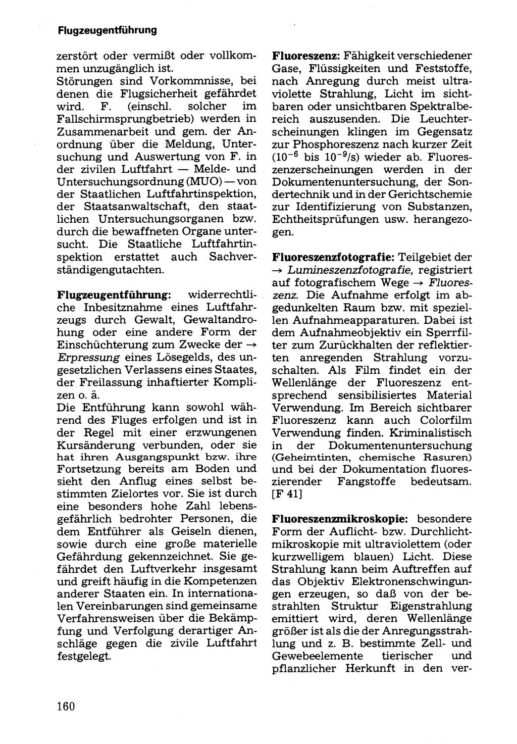 Wörterbuch der sozialistischen Kriminalistik [Deutsche Demokratische Republik (DDR)] 1981, Seite 160 (Wb. soz. Krim. DDR 1981, S. 160)