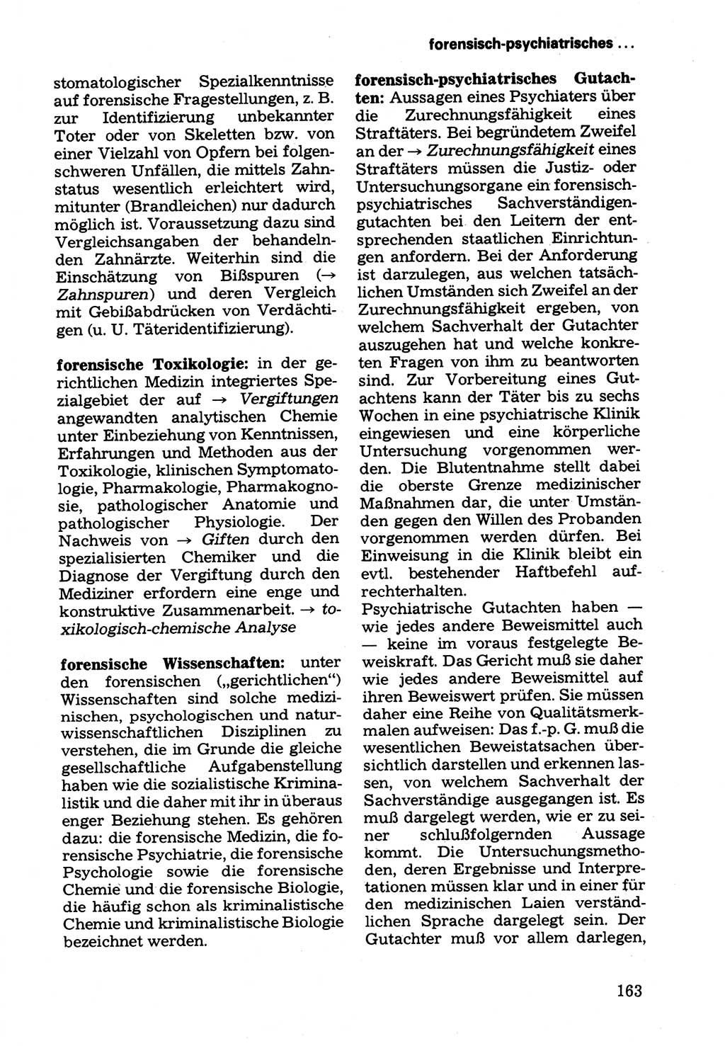 Wörterbuch der sozialistischen Kriminalistik [Deutsche Demokratische Republik (DDR)] 1981, Seite 163 (Wb. soz. Krim. DDR 1981, S. 163)