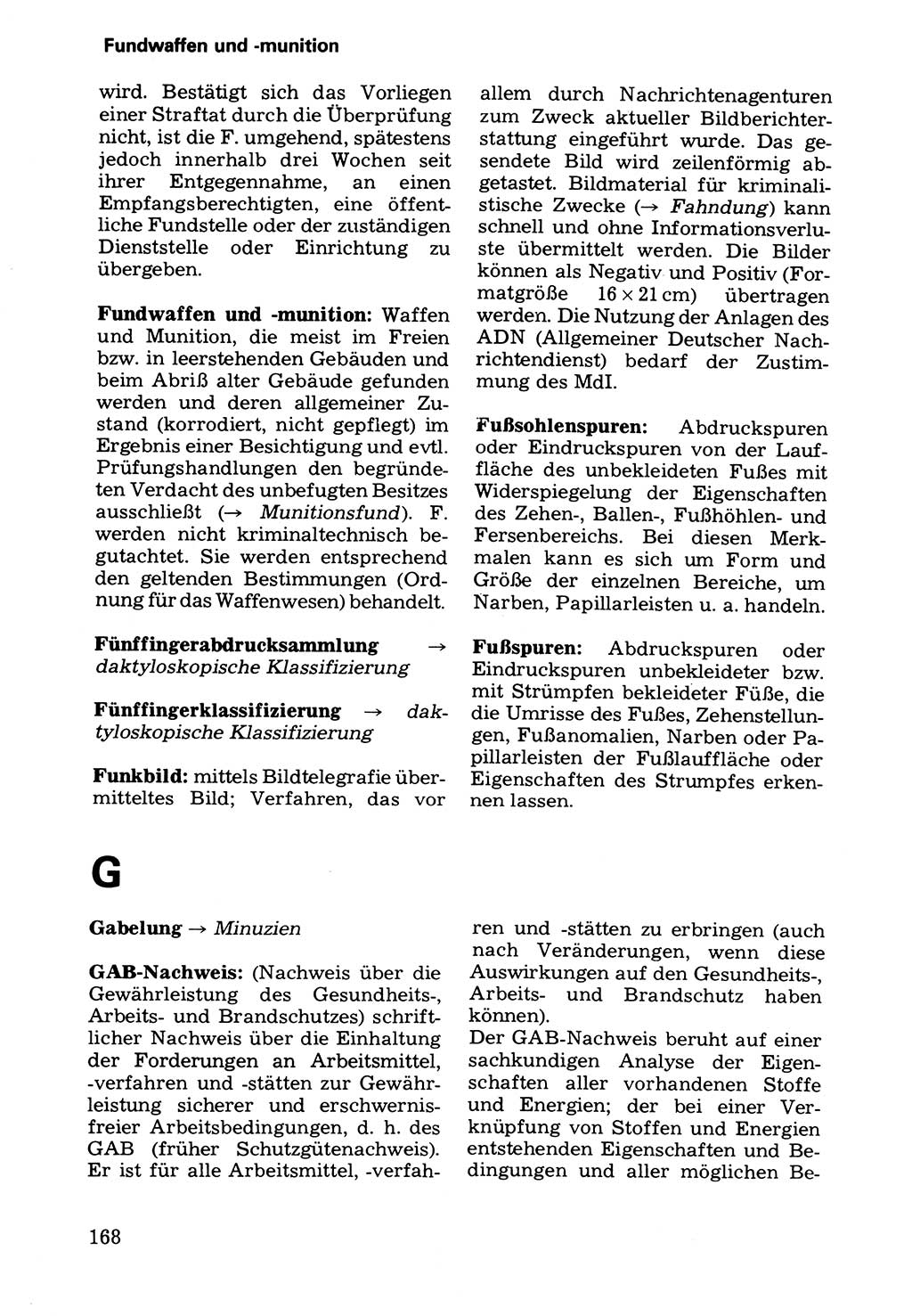 Wörterbuch der sozialistischen Kriminalistik [Deutsche Demokratische Republik (DDR)] 1981, Seite 168 (Wb. soz. Krim. DDR 1981, S. 168)