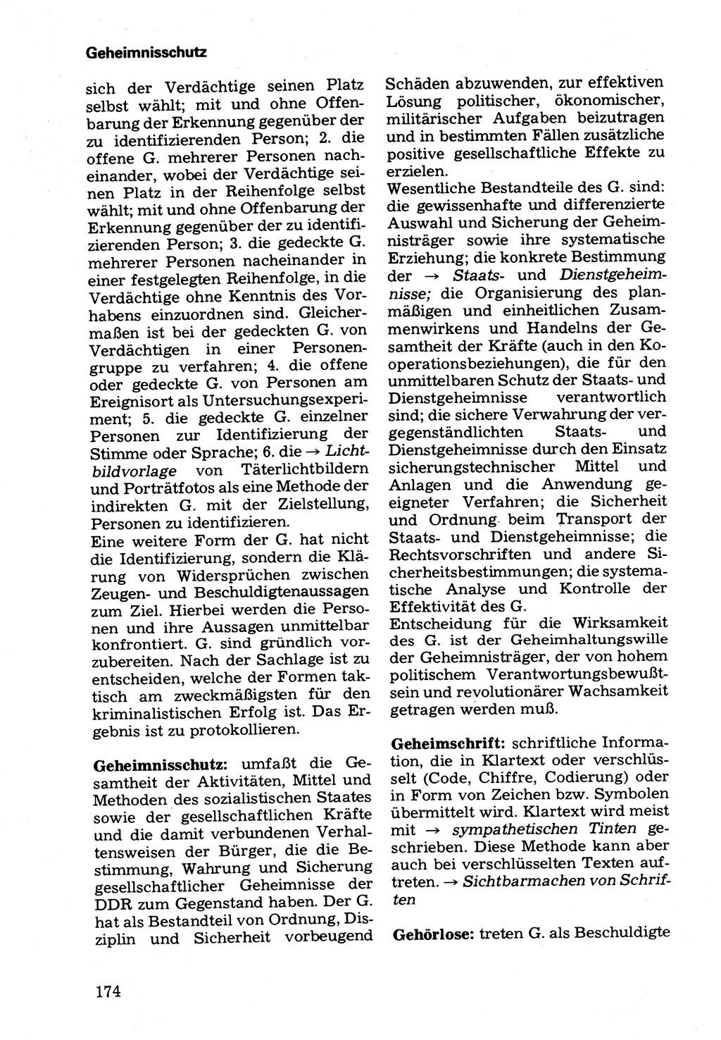 Wörterbuch der sozialistischen Kriminalistik [Deutsche Demokratische Republik (DDR)] 1981, Seite 174 (Wb. soz. Krim. DDR 1981, S. 174)