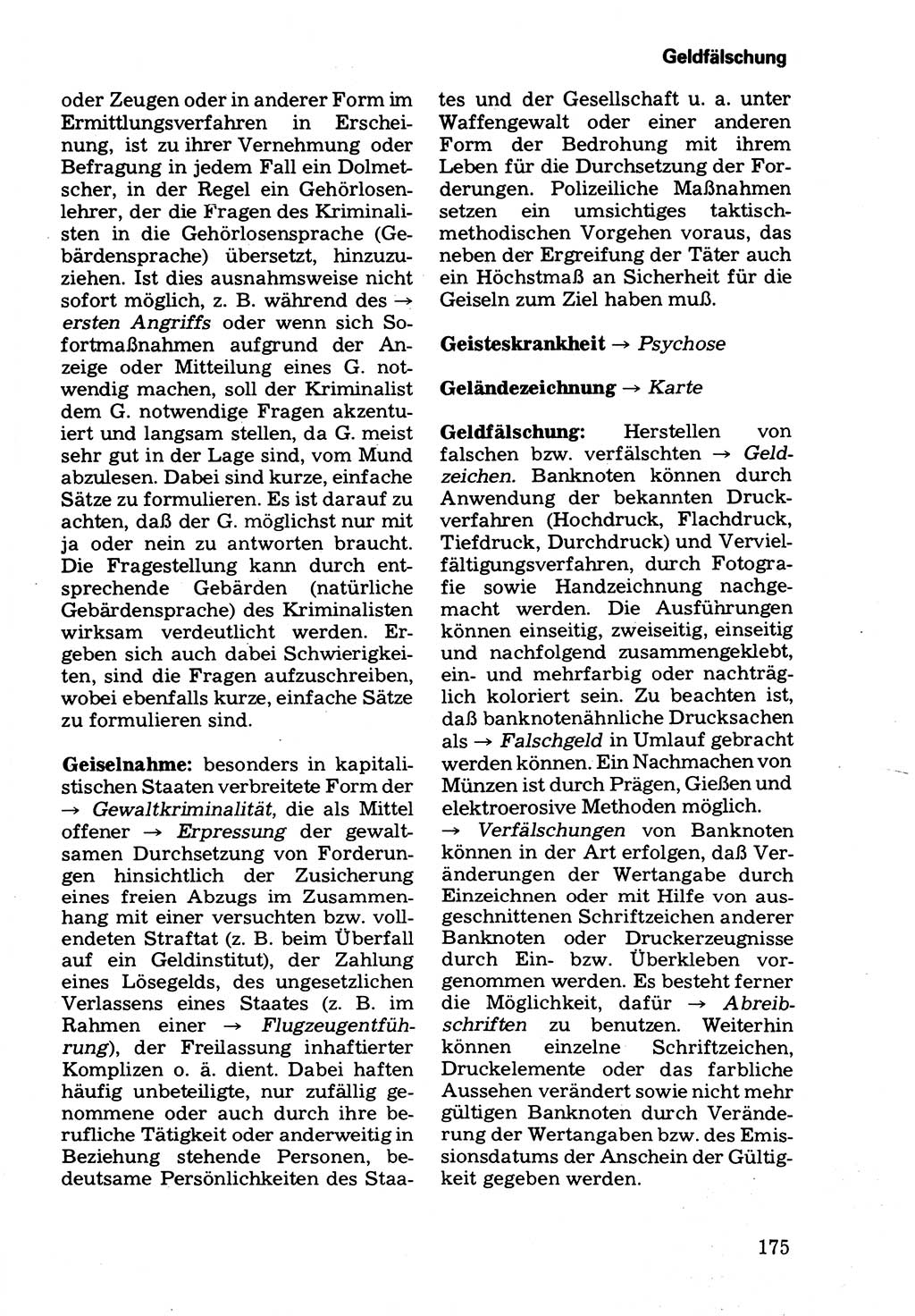 Wörterbuch der sozialistischen Kriminalistik [Deutsche Demokratische Republik (DDR)] 1981, Seite 175 (Wb. soz. Krim. DDR 1981, S. 175)
