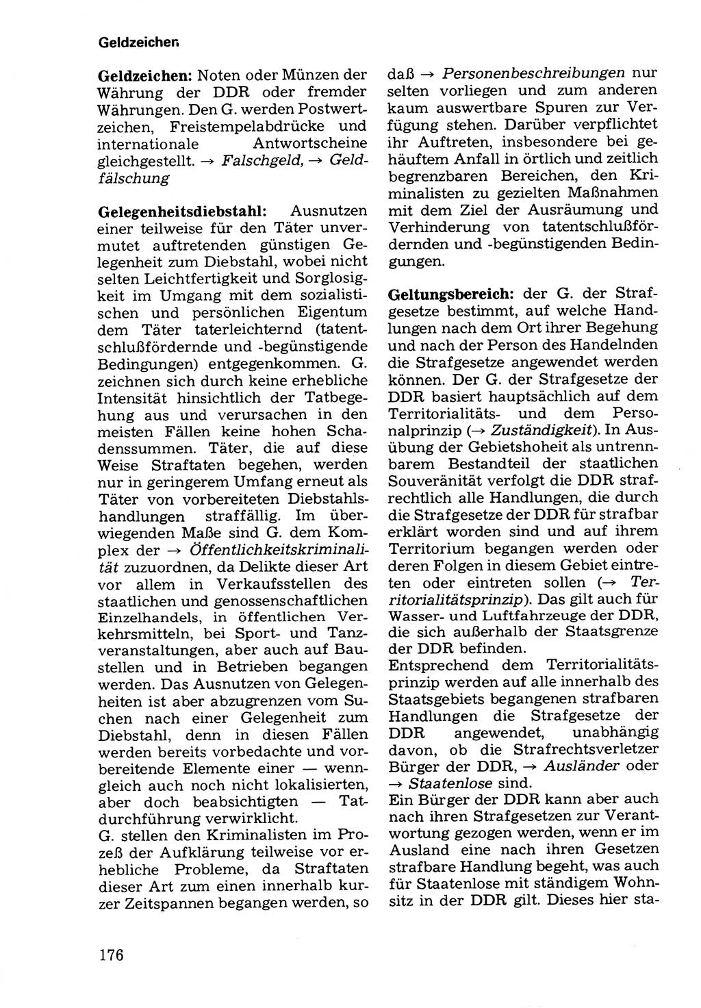 Wörterbuch der sozialistischen Kriminalistik [Deutsche Demokratische Republik (DDR)] 1981, Seite 176 (Wb. soz. Krim. DDR 1981, S. 176)