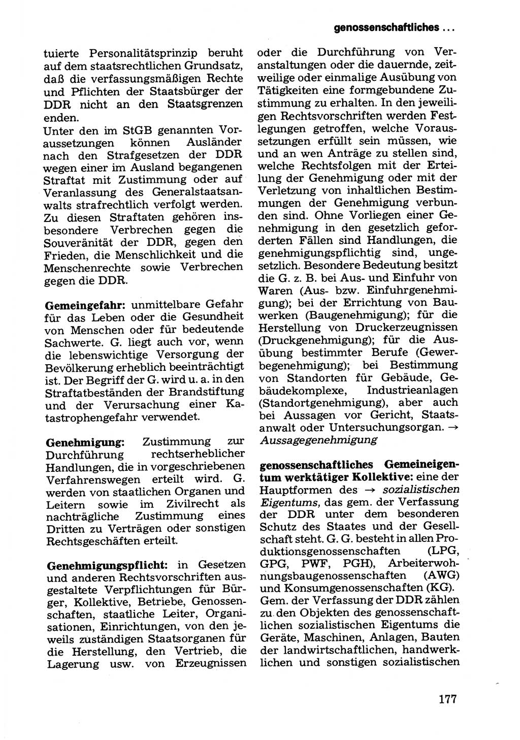 Wörterbuch der sozialistischen Kriminalistik [Deutsche Demokratische Republik (DDR)] 1981, Seite 177 (Wb. soz. Krim. DDR 1981, S. 177)