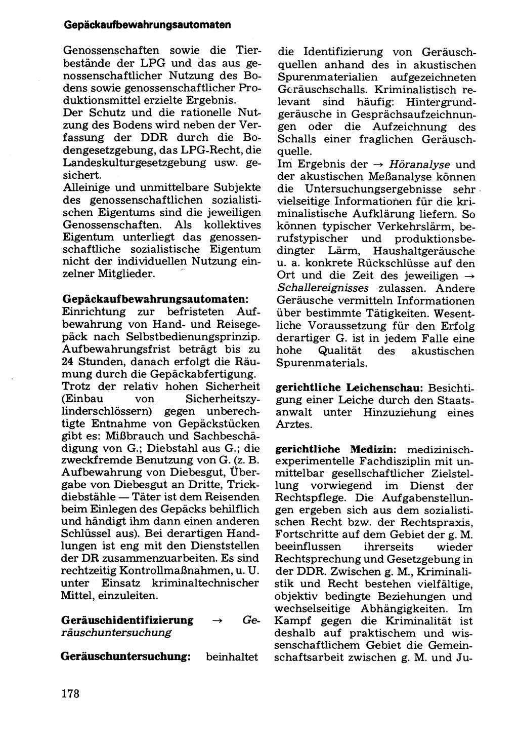 Wörterbuch der sozialistischen Kriminalistik [Deutsche Demokratische Republik (DDR)] 1981, Seite 178 (Wb. soz. Krim. DDR 1981, S. 178)