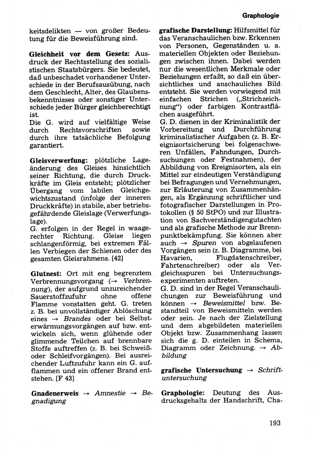 Wörterbuch der sozialistischen Kriminalistik [Deutsche Demokratische Republik (DDR)] 1981, Seite 193 (Wb. soz. Krim. DDR 1981, S. 193)