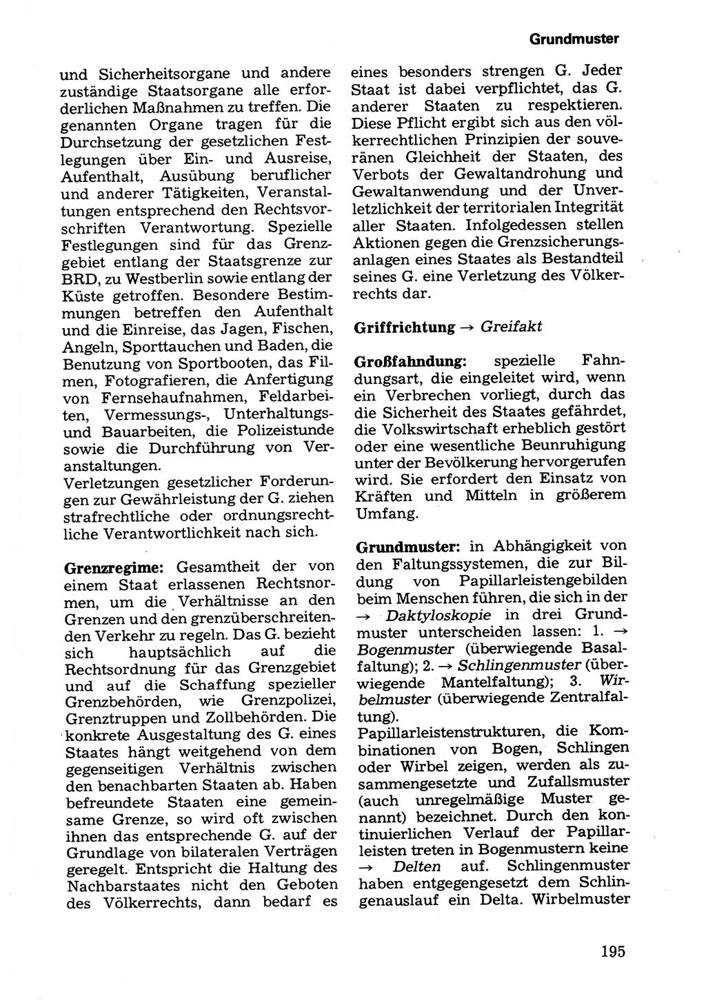 Wörterbuch der sozialistischen Kriminalistik [Deutsche Demokratische Republik (DDR)] 1981, Seite 195 (Wb. soz. Krim. DDR 1981, S. 195)