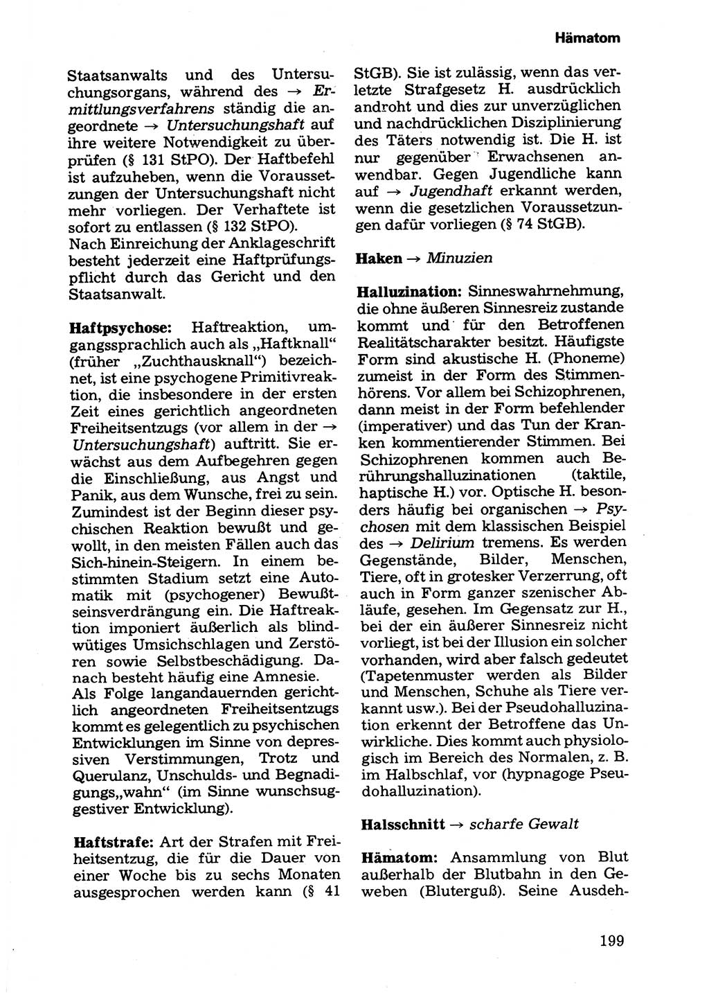 Wörterbuch der sozialistischen Kriminalistik [Deutsche Demokratische Republik (DDR)] 1981, Seite 199 (Wb. soz. Krim. DDR 1981, S. 199)