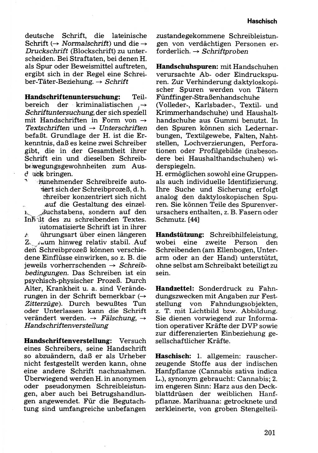 Wörterbuch der sozialistischen Kriminalistik [Deutsche Demokratische Republik (DDR)] 1981, Seite 201 (Wb. soz. Krim. DDR 1981, S. 201)