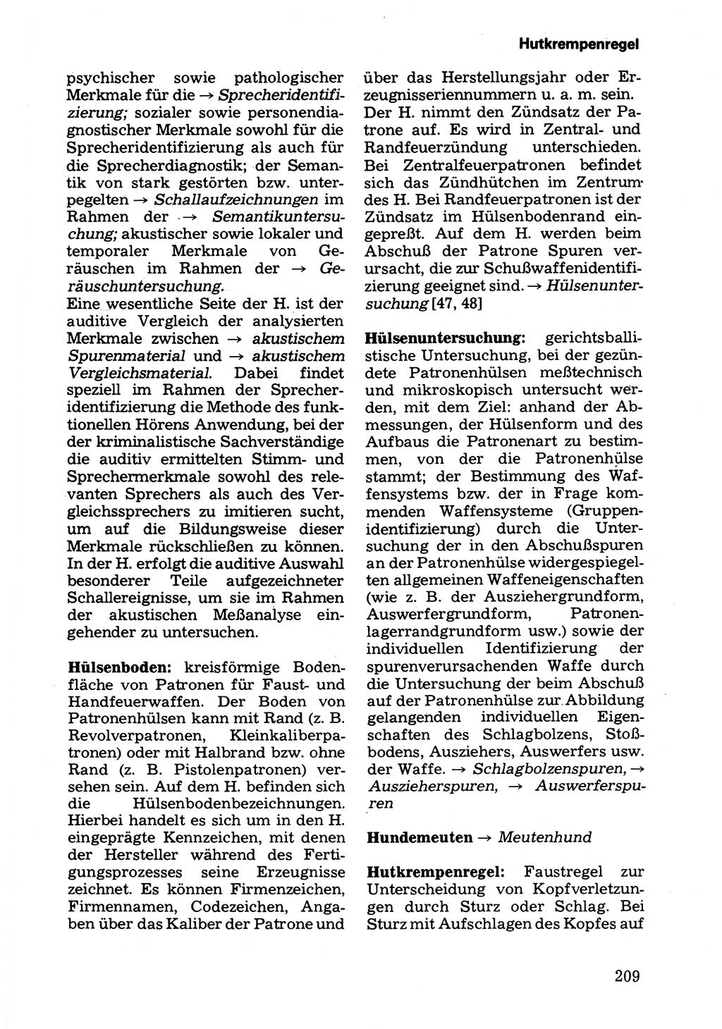 Wörterbuch der sozialistischen Kriminalistik [Deutsche Demokratische Republik (DDR)] 1981, Seite 209 (Wb. soz. Krim. DDR 1981, S. 209)