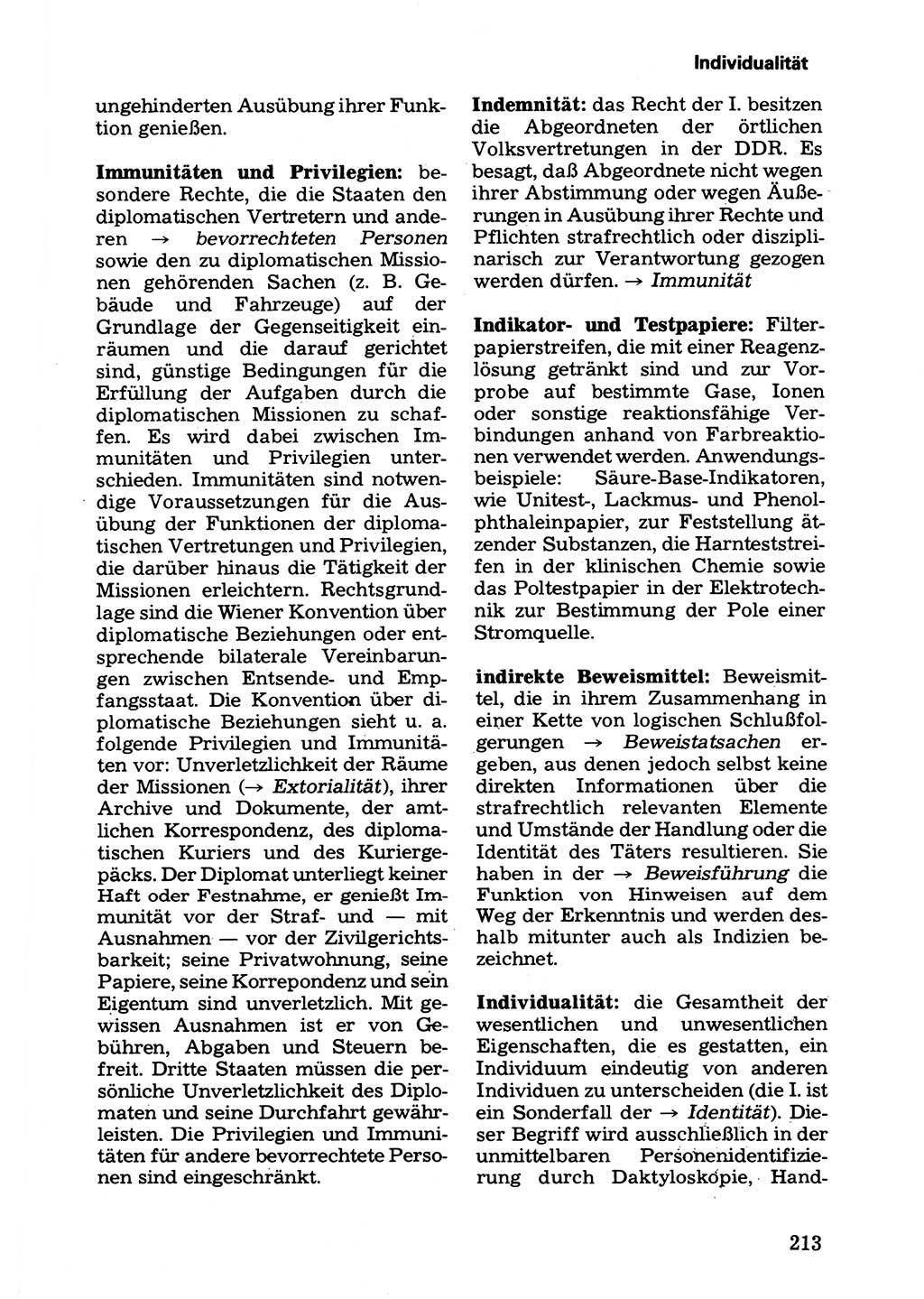 Wörterbuch der sozialistischen Kriminalistik [Deutsche Demokratische Republik (DDR)] 1981, Seite 213 (Wb. soz. Krim. DDR 1981, S. 213)