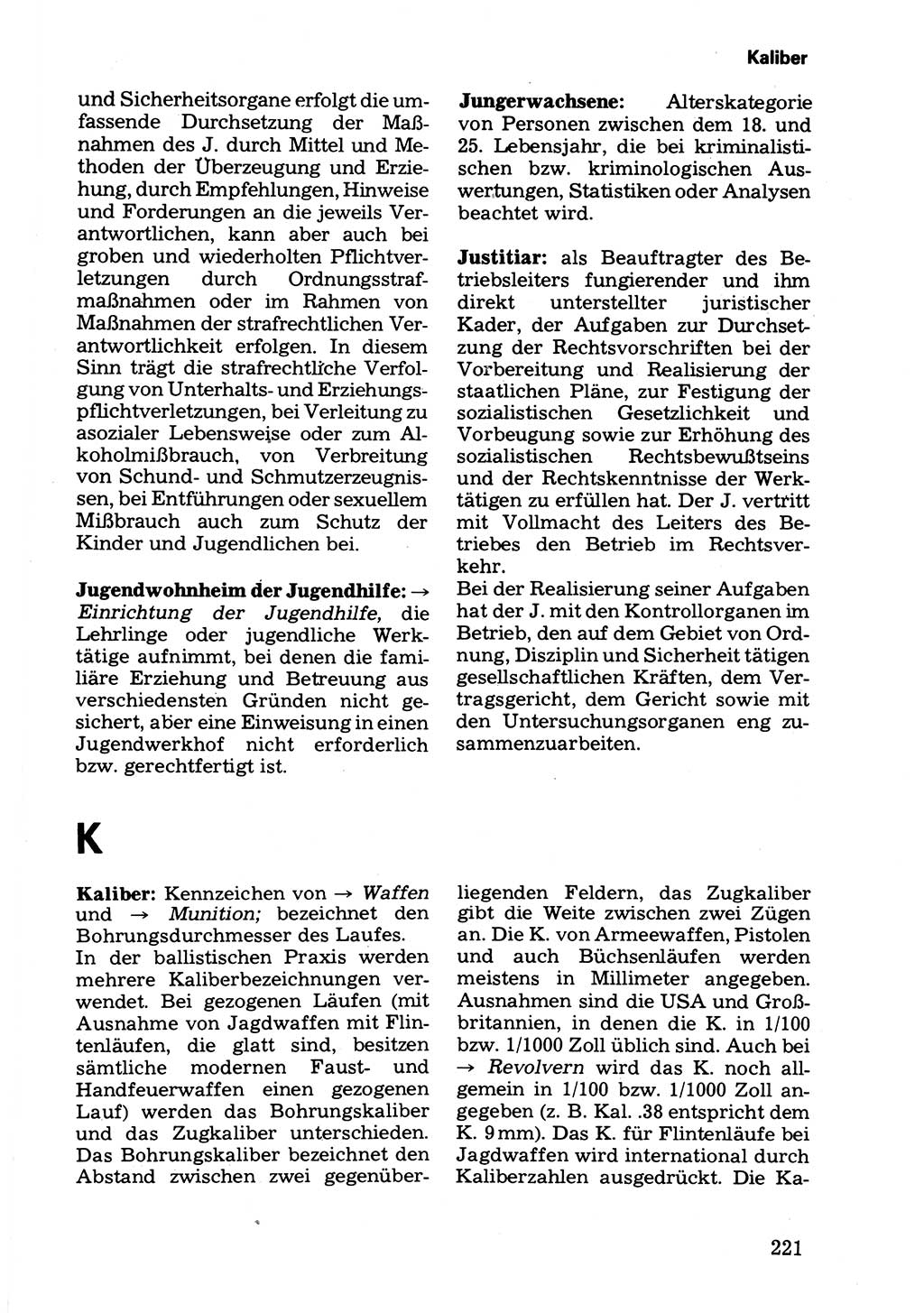 Wörterbuch der sozialistischen Kriminalistik [Deutsche Demokratische Republik (DDR)] 1981, Seite 221 (Wb. soz. Krim. DDR 1981, S. 221)