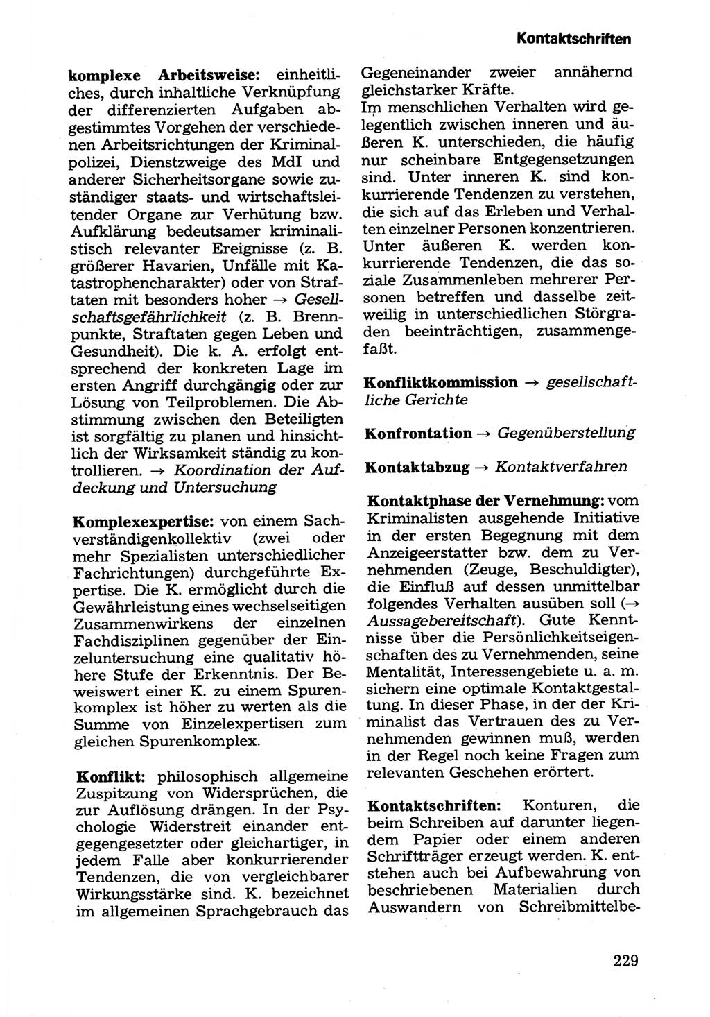 Wörterbuch der sozialistischen Kriminalistik [Deutsche Demokratische Republik (DDR)] 1981, Seite 229 (Wb. soz. Krim. DDR 1981, S. 229)