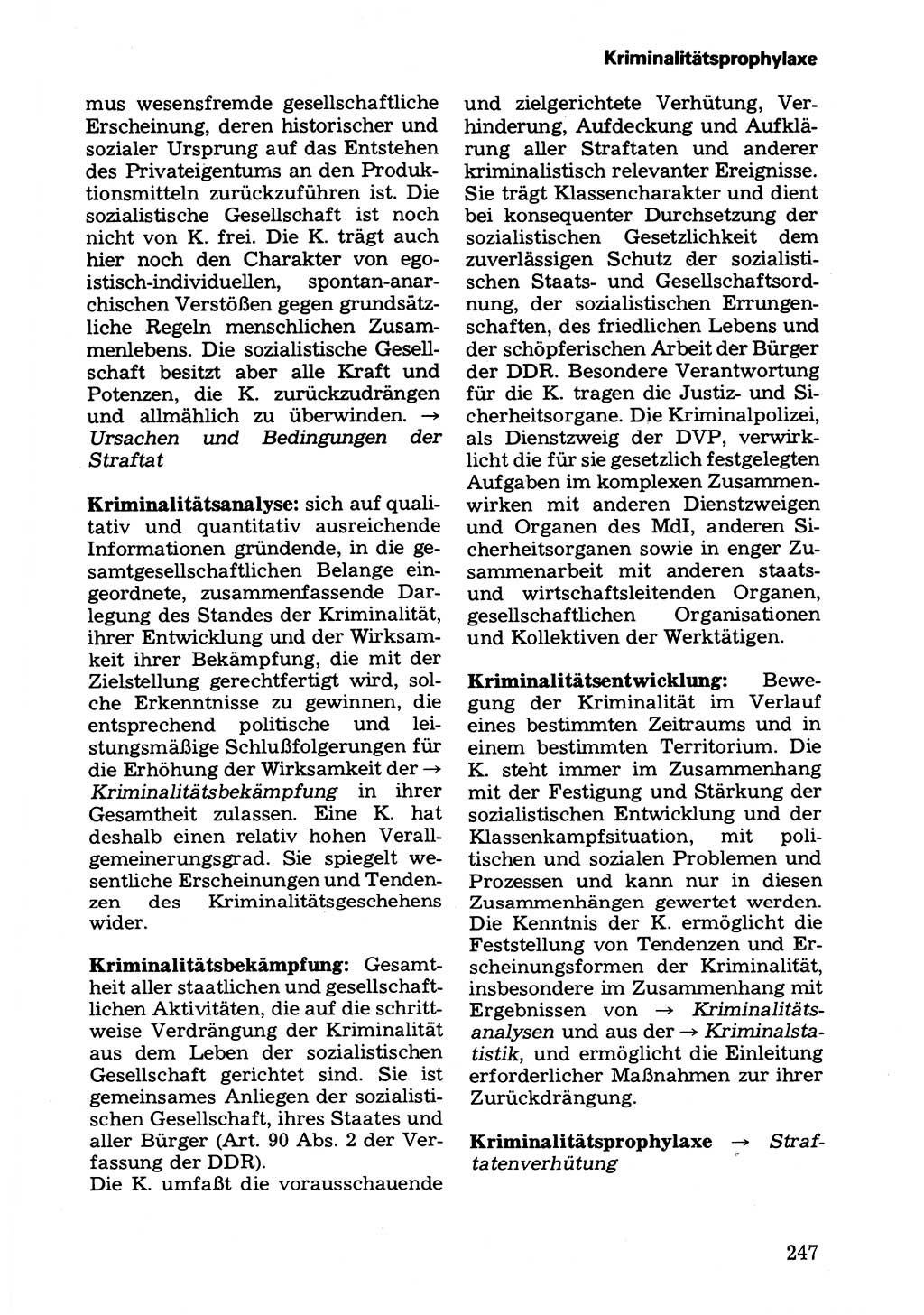Wörterbuch der sozialistischen Kriminalistik [Deutsche Demokratische Republik (DDR)] 1981, Seite 247 (Wb. soz. Krim. DDR 1981, S. 247)