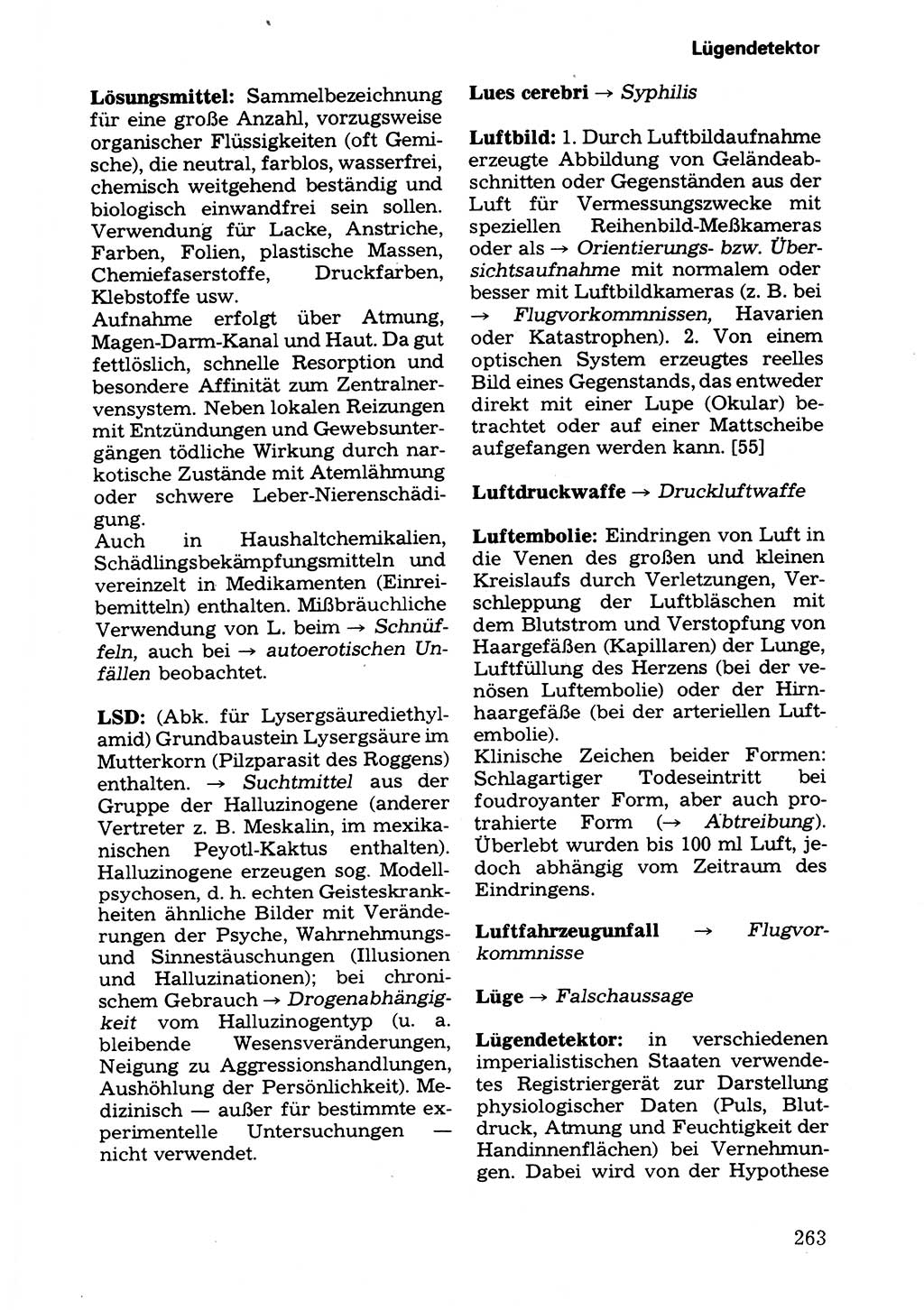 Wörterbuch der sozialistischen Kriminalistik [Deutsche Demokratische Republik (DDR)] 1981, Seite 263 (Wb. soz. Krim. DDR 1981, S. 263)