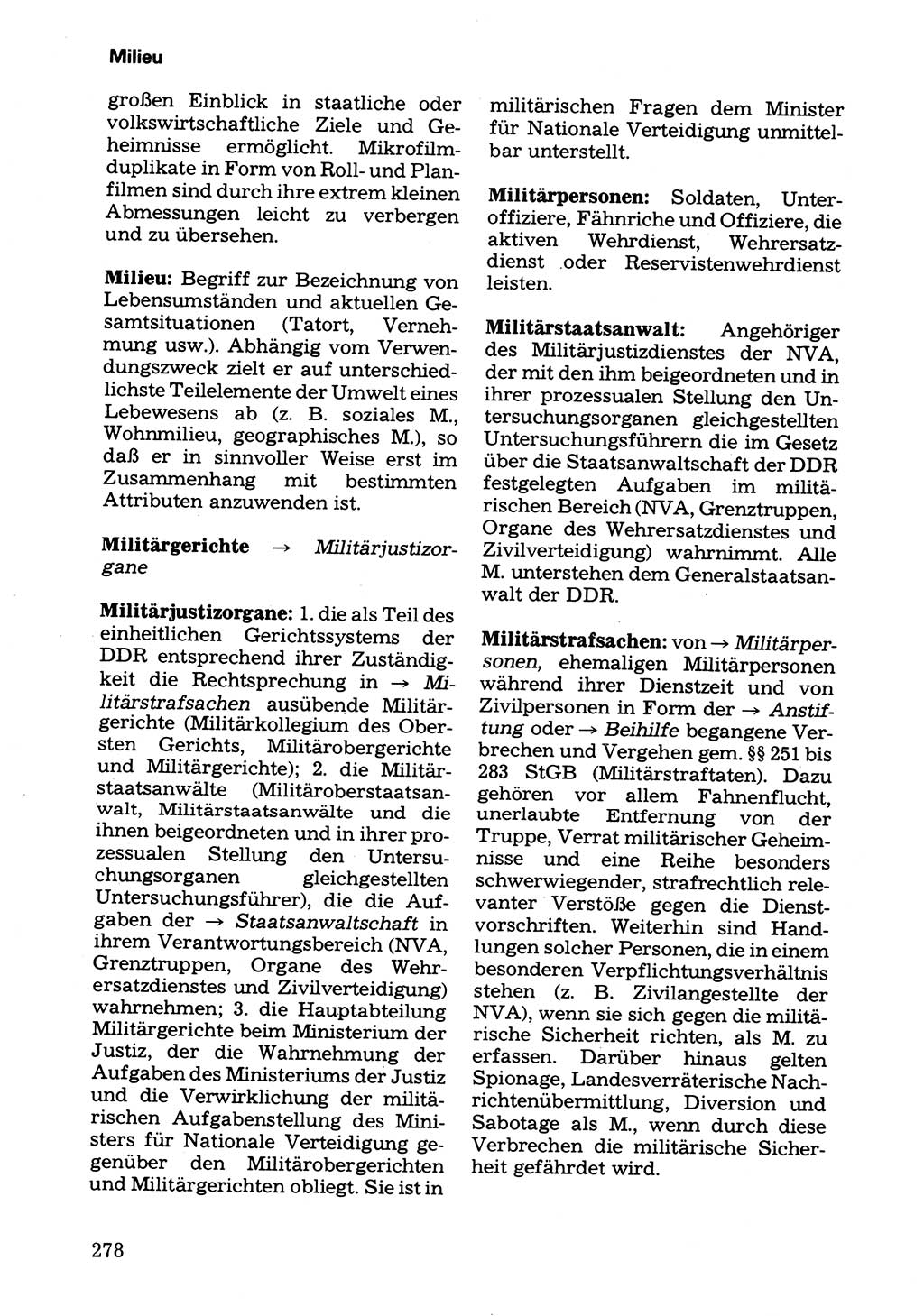 Wörterbuch der sozialistischen Kriminalistik [Deutsche Demokratische Republik (DDR)] 1981, Seite 278 (Wb. soz. Krim. DDR 1981, S. 278)