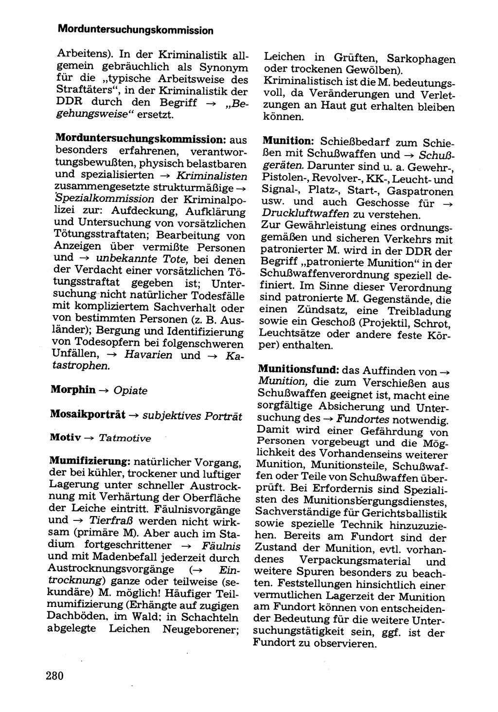 Wörterbuch der sozialistischen Kriminalistik [Deutsche Demokratische Republik (DDR)] 1981, Seite 280 (Wb. soz. Krim. DDR 1981, S. 280)