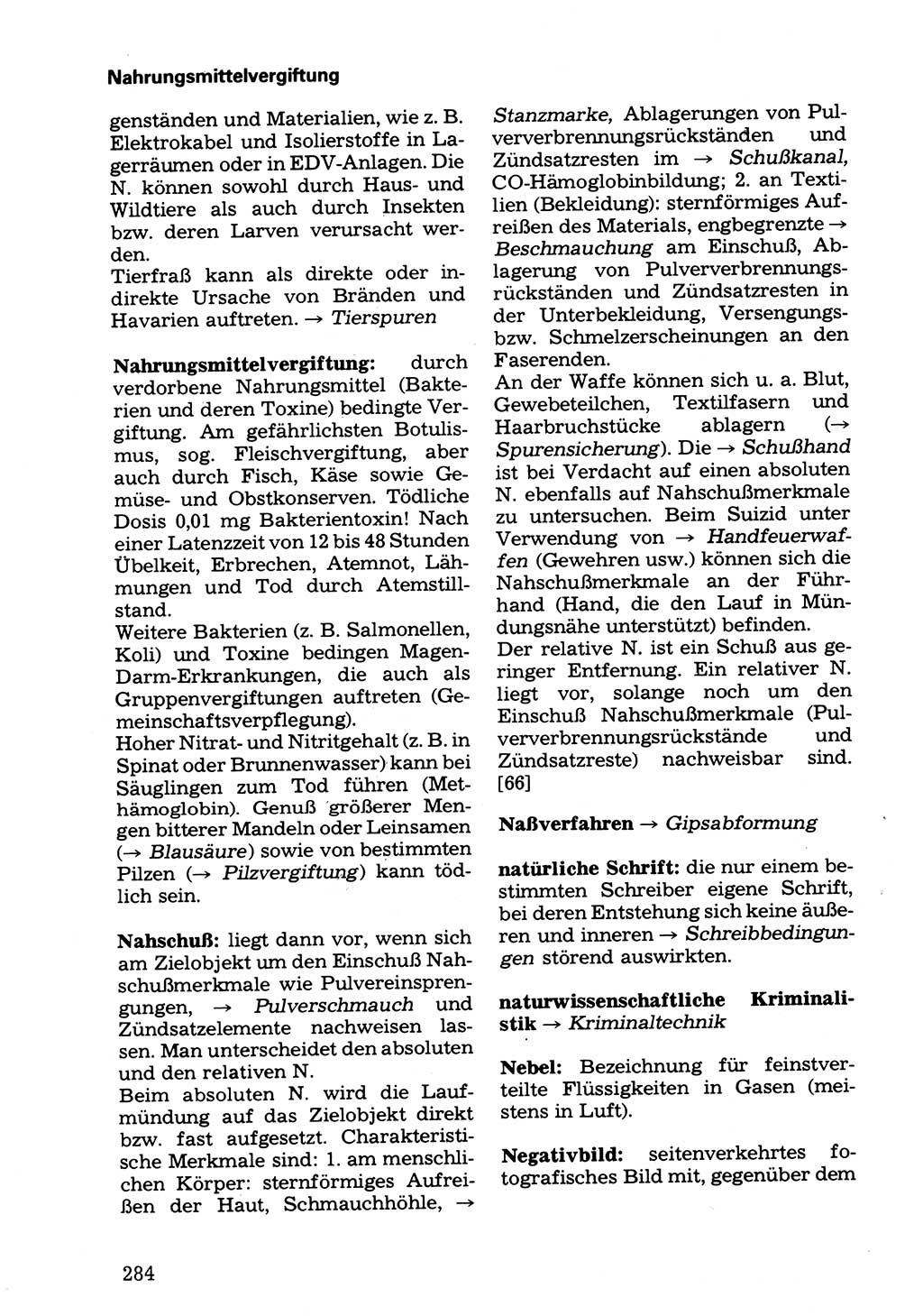 Wörterbuch der sozialistischen Kriminalistik [Deutsche Demokratische Republik (DDR)] 1981, Seite 284 (Wb. soz. Krim. DDR 1981, S. 284)