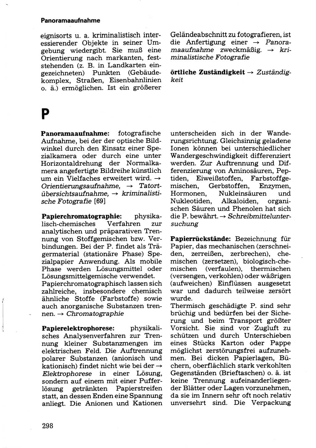 Wörterbuch der sozialistischen Kriminalistik [Deutsche Demokratische Republik (DDR)] 1981, Seite 298 (Wb. soz. Krim. DDR 1981, S. 298)