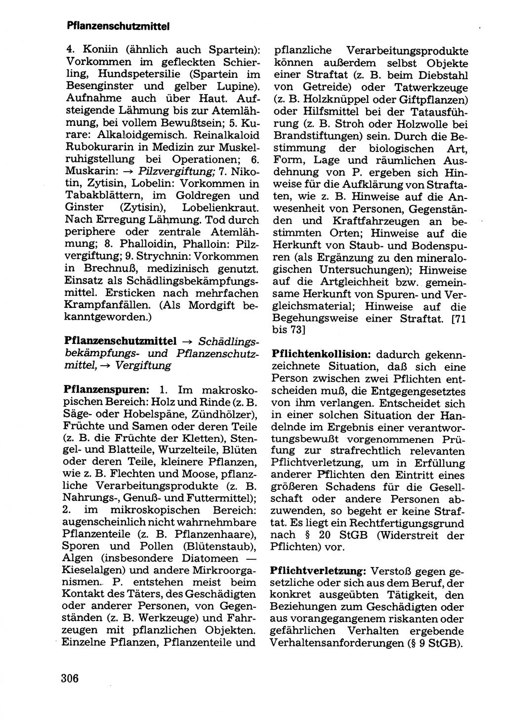 Wörterbuch der sozialistischen Kriminalistik [Deutsche Demokratische Republik (DDR)] 1981, Seite 306 (Wb. soz. Krim. DDR 1981, S. 306)