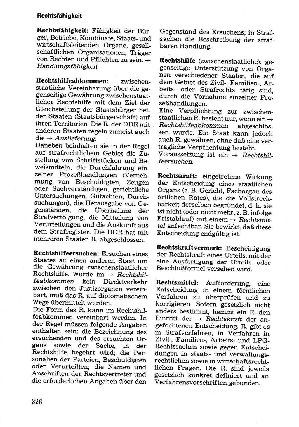 Wörterbuch der sozialistischen Kriminalistik [Deutsche Demokratische Republik (DDR)] 1981, Seite 326 (Wb. soz. Krim. DDR 1981, S. 326)