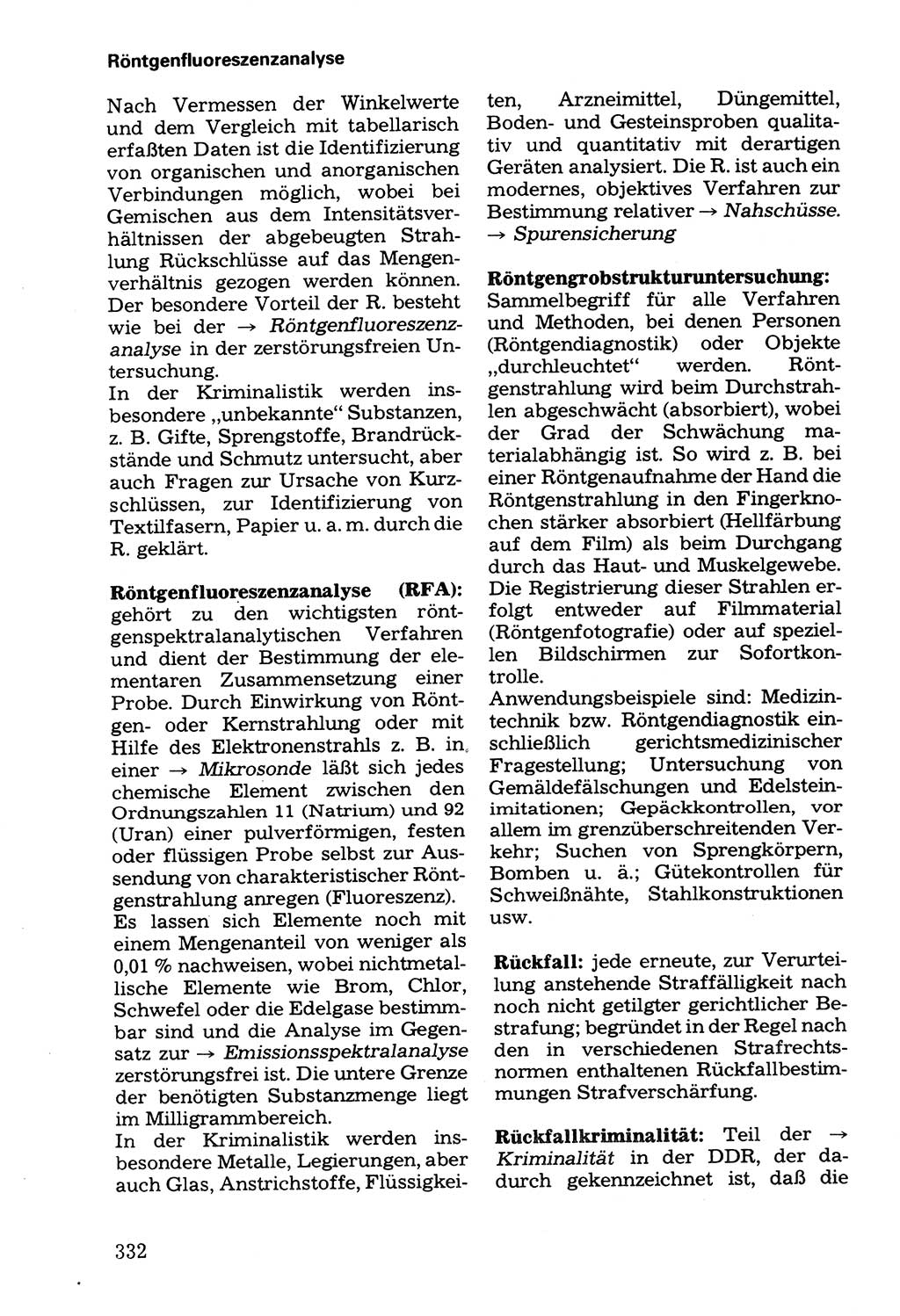 Wörterbuch der sozialistischen Kriminalistik [Deutsche Demokratische Republik (DDR)] 1981, Seite 332 (Wb. soz. Krim. DDR 1981, S. 332)