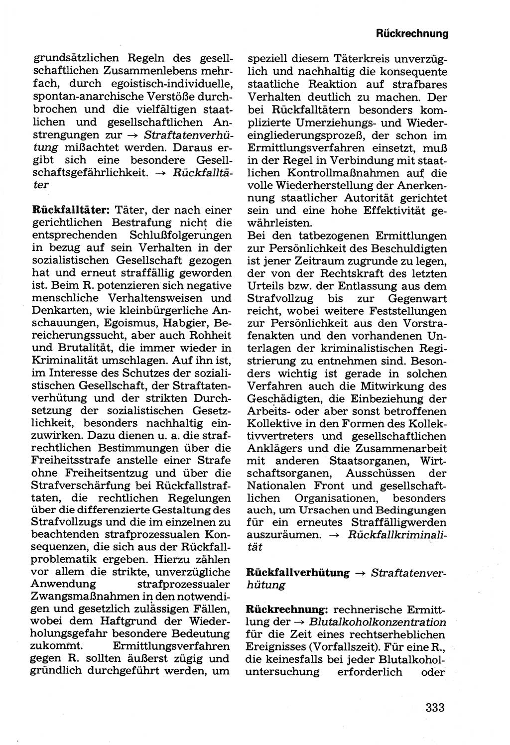 Wörterbuch der sozialistischen Kriminalistik [Deutsche Demokratische Republik (DDR)] 1981, Seite 333 (Wb. soz. Krim. DDR 1981, S. 333)